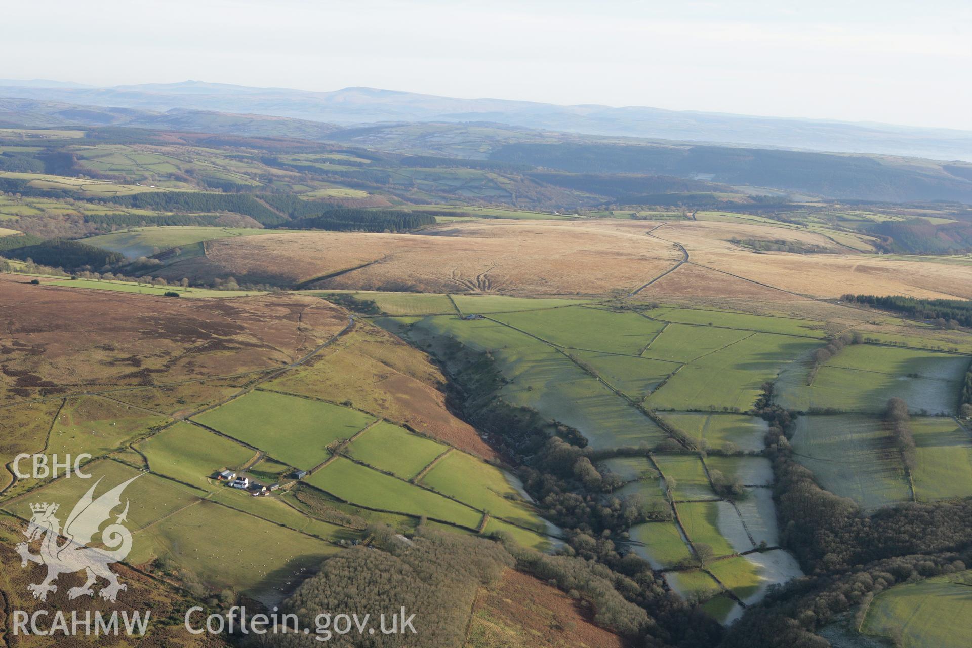 RCAHMW colour oblique photograph of Mynydd Llanfihangel-rhos-y-corn. Taken by Toby Driver on 15/12/2008.