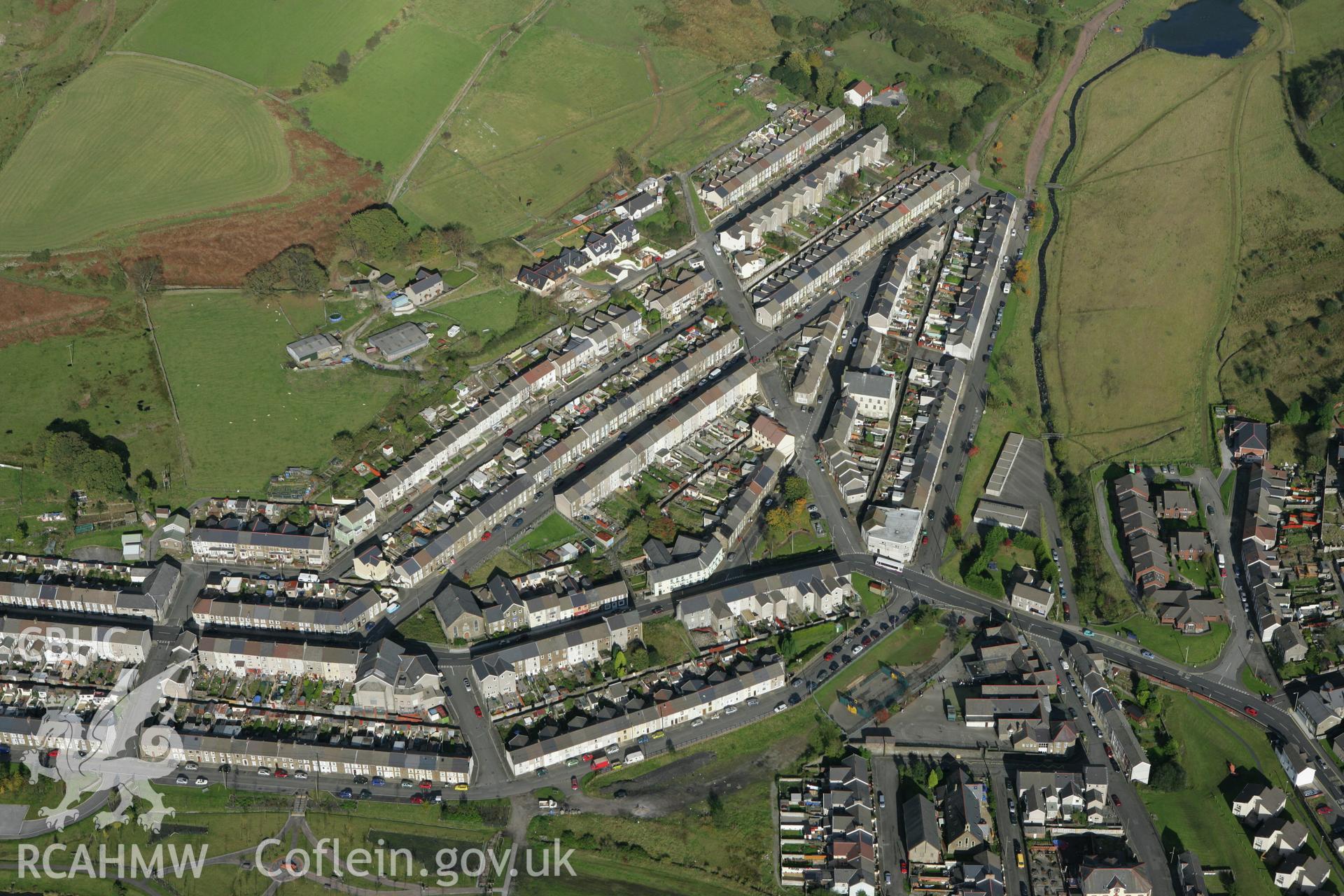 RCAHMW colour oblique photograph of Blaengarw, from the west. Taken by Toby Driver on 16/10/2008.