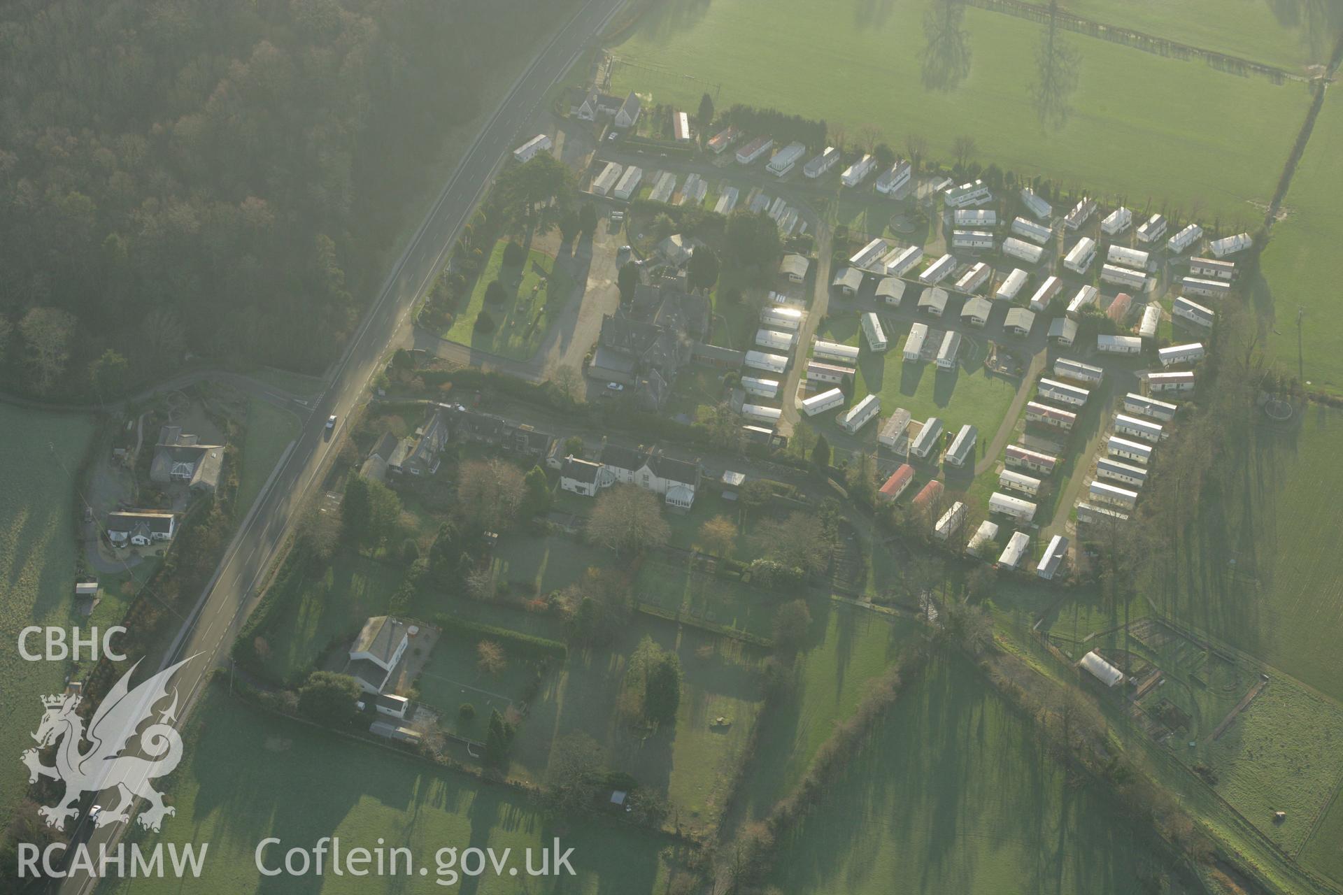 RCAHMW colour oblique aerial photograph of Maenan Abbey, Aberconwy. Taken on 25 January 2007 by Toby Driver