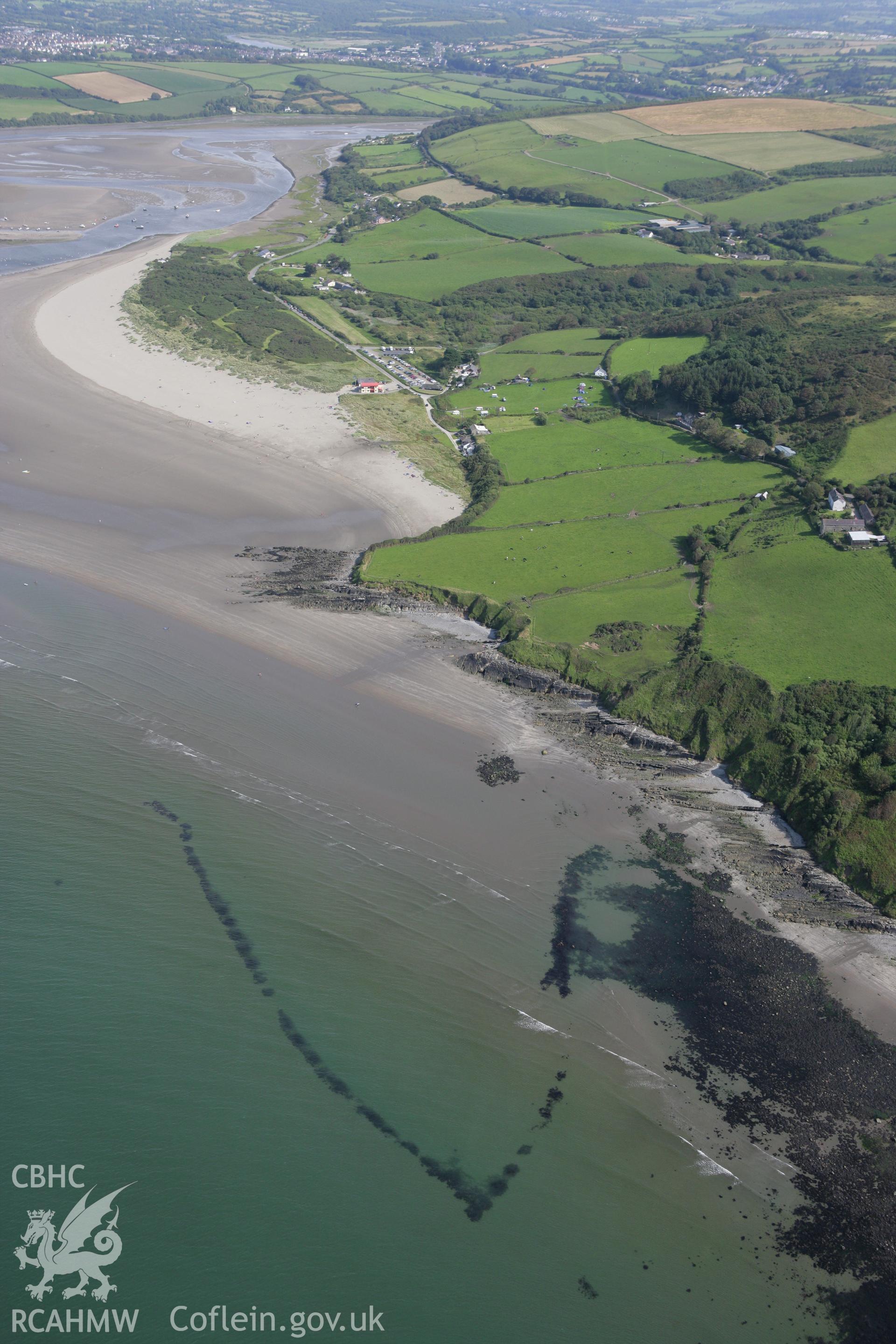 RCAHMW colour oblique aerial photograph of Poppit Fish Trap, dated  01 August 2007.