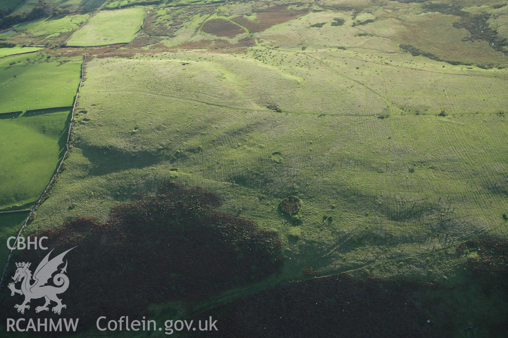 RCAHMW colour oblique photograph of Gelligaer House Platforms. Taken by Toby Driver on 16/10/2008.