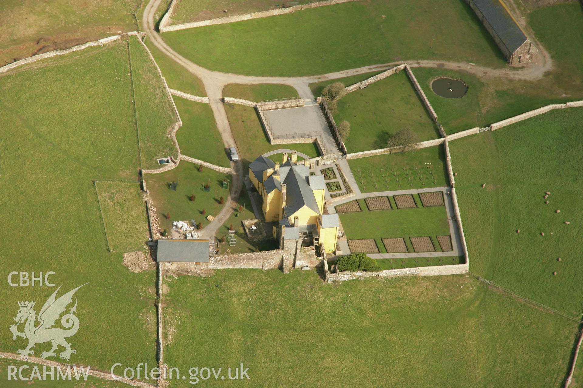 RCAHMW colour oblique aerial photograph of Sker House. Taken on 16 March 2007 by Toby Driver