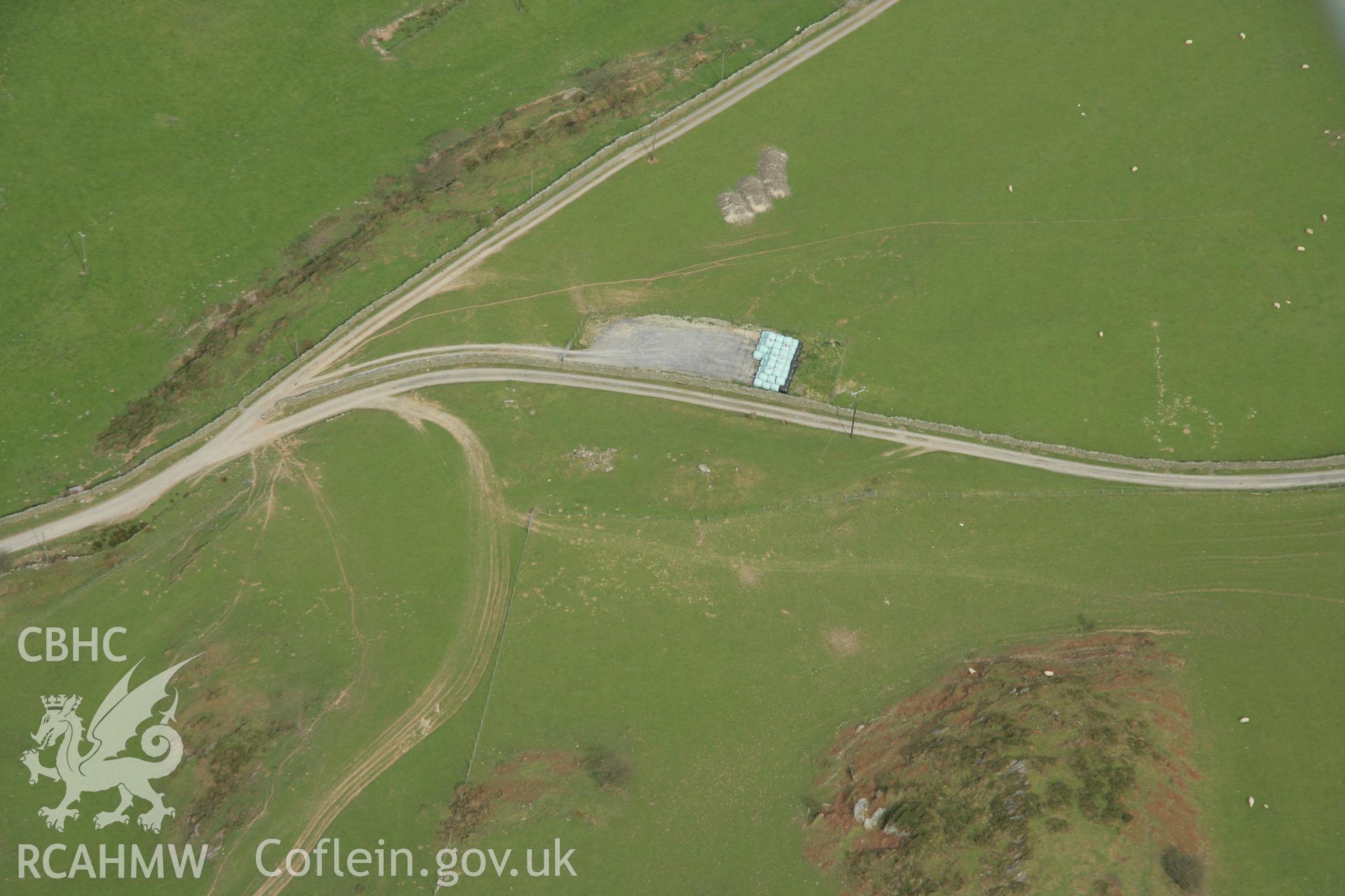 RCAHMW colour oblique aerial photograph of Bedd Taliesin. Taken on 17 April 2007 by Toby Driver