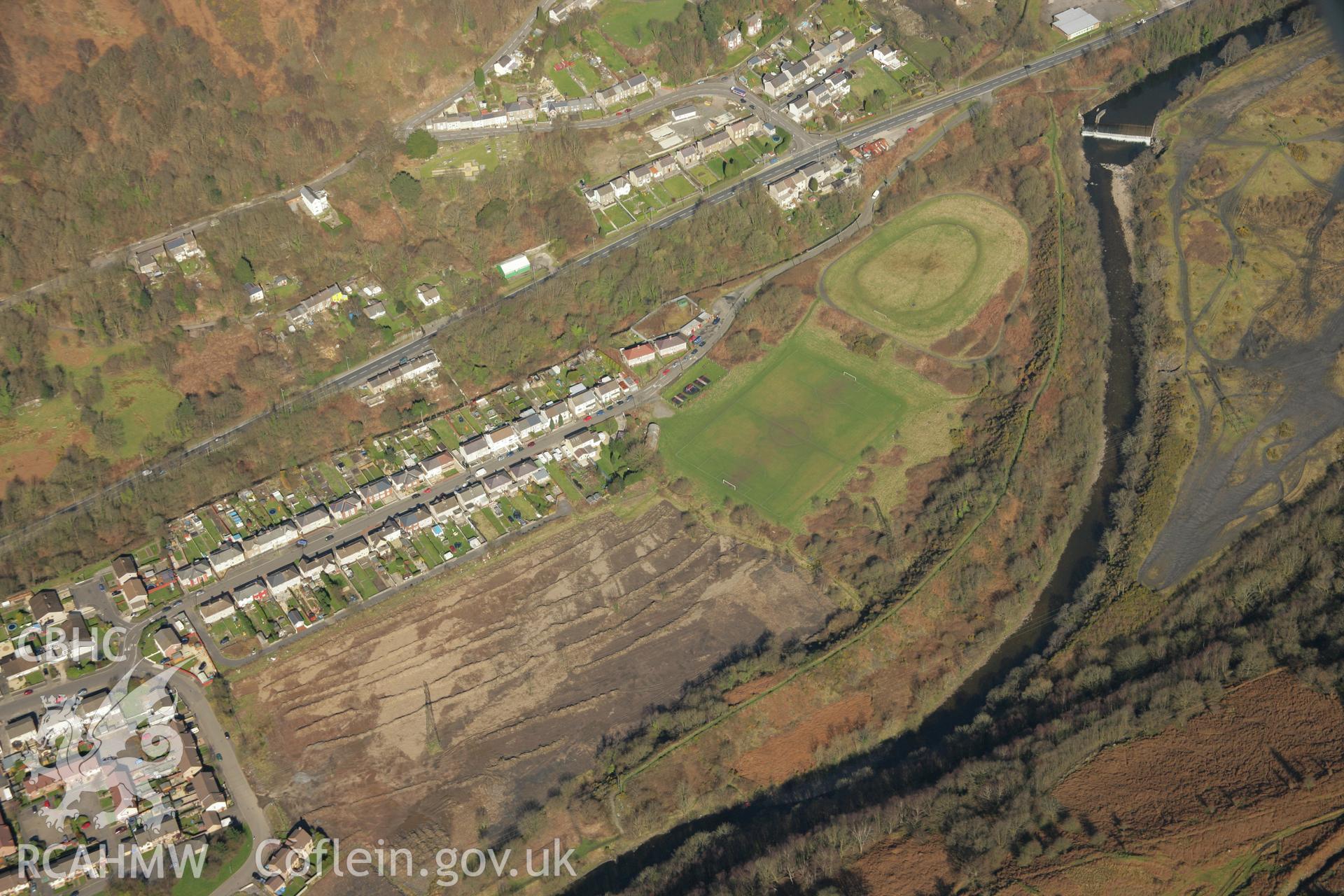 RCAHMW colour oblique aerial photograph of Pantyffynnon Maintenance Yard. Taken on 21 March 2007 by Toby Driver