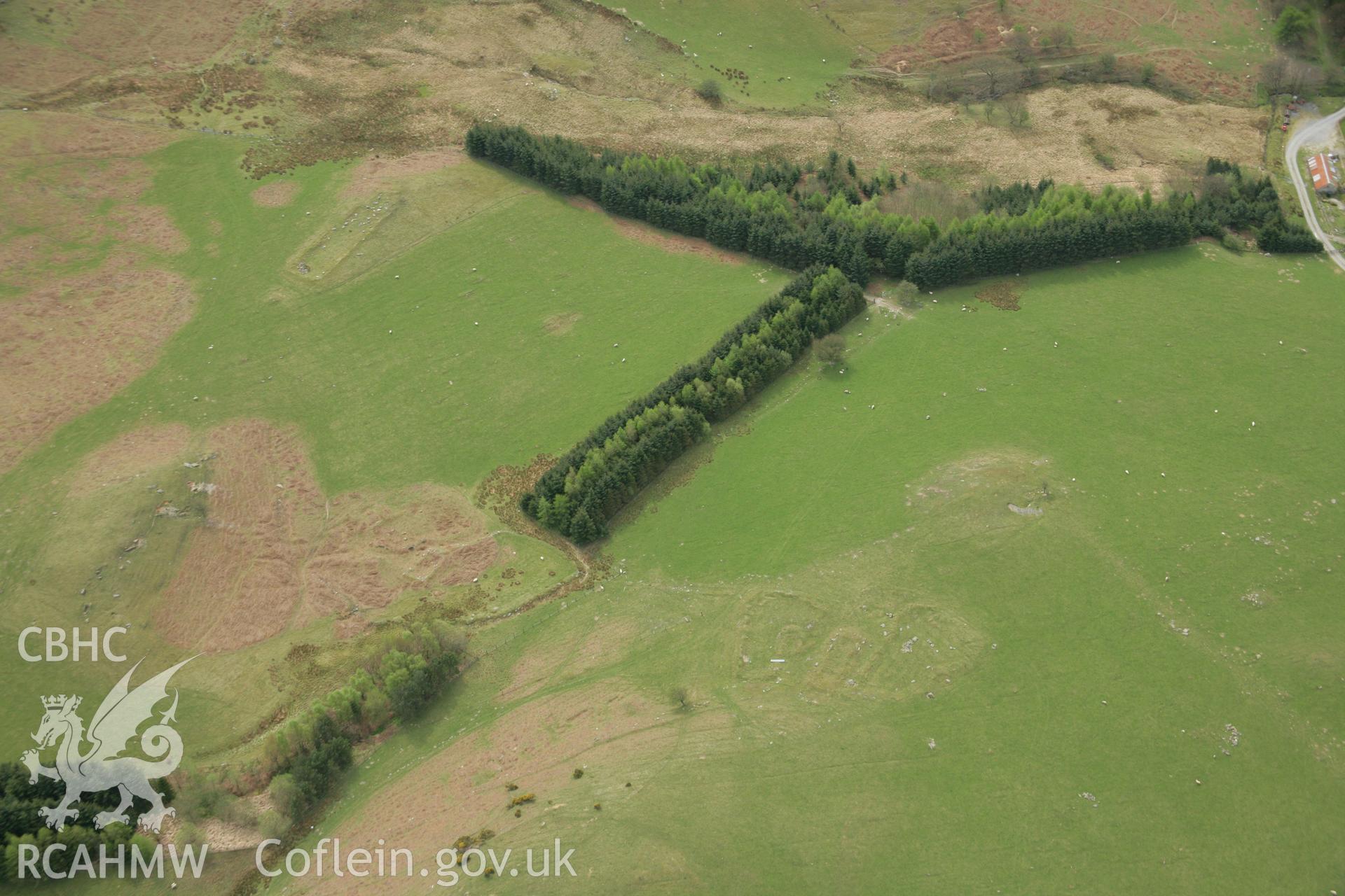 RCAHMW colour oblique aerial photograph of Troed y Rhiw Landscape. Taken on 17 April 2007 by Toby Driver