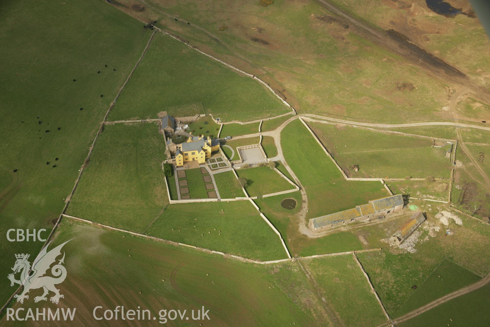 RCAHMW colour oblique aerial photograph of Sker House. Taken on 16 March 2007 by Toby Driver