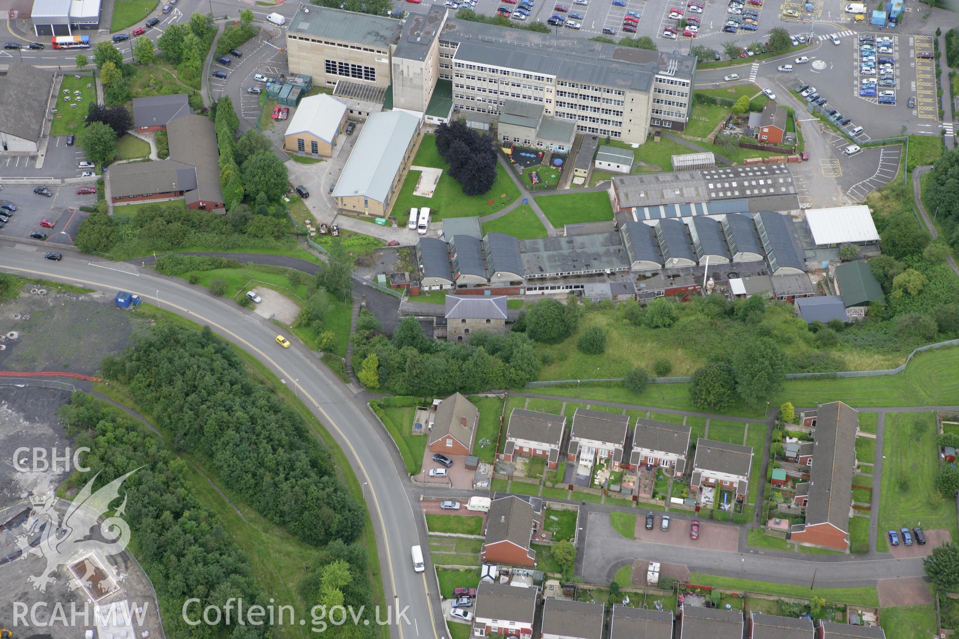 RCAHMW colour oblique aerial photograph of Ynysfach Ironworks, Merthyr Tydfil. Taken on 30 July 2007 by Toby Driver