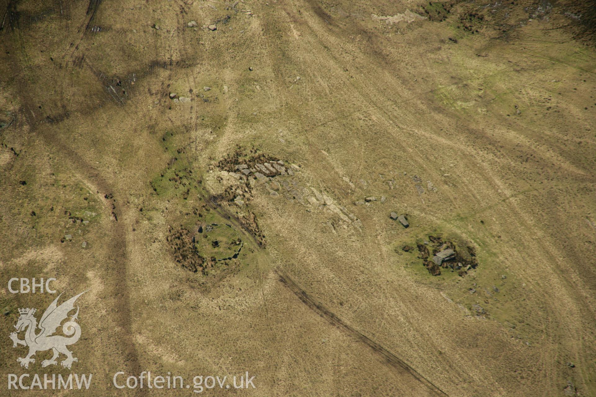 RCAHMW colour oblique aerial photograph of Carn Llechart (Cerrig Pikes), Mynydd Carnllechart, Pontardawe. Taken on 21 March 2007 by Toby Driver