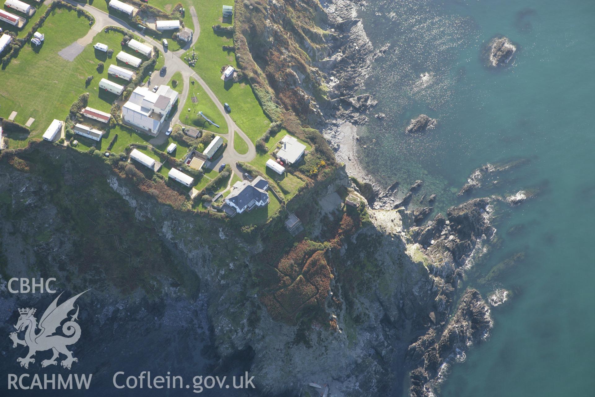 RCAHMW colour oblique photograph of Fishguard Battery, Penrhyn. Taken by Toby Driver on 23/10/2007.