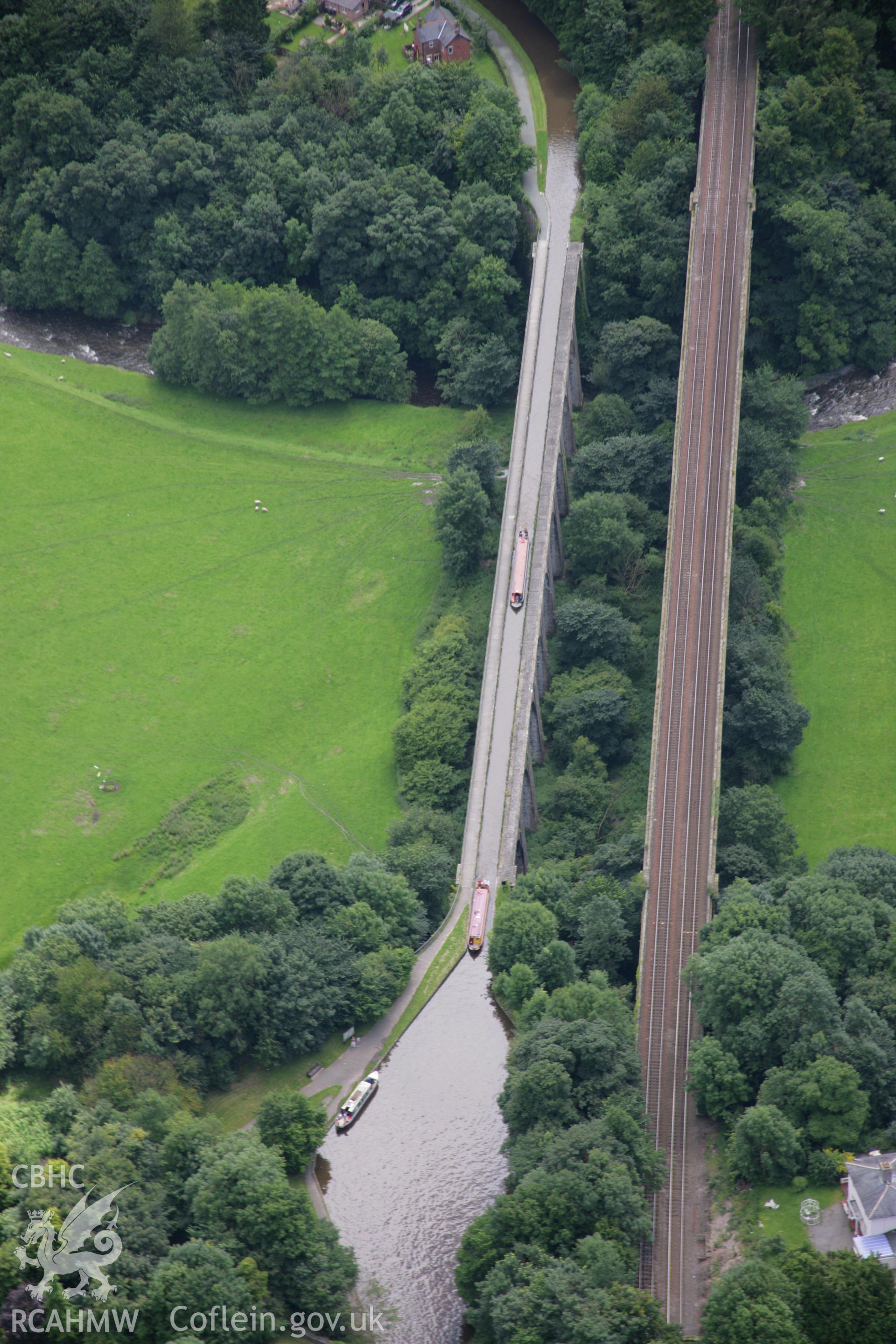 RCAHMW colour oblique aerial photograph of Chirk Aqueduct, Llangollen Canal. Taken on 24 July 2007 by Toby Driver