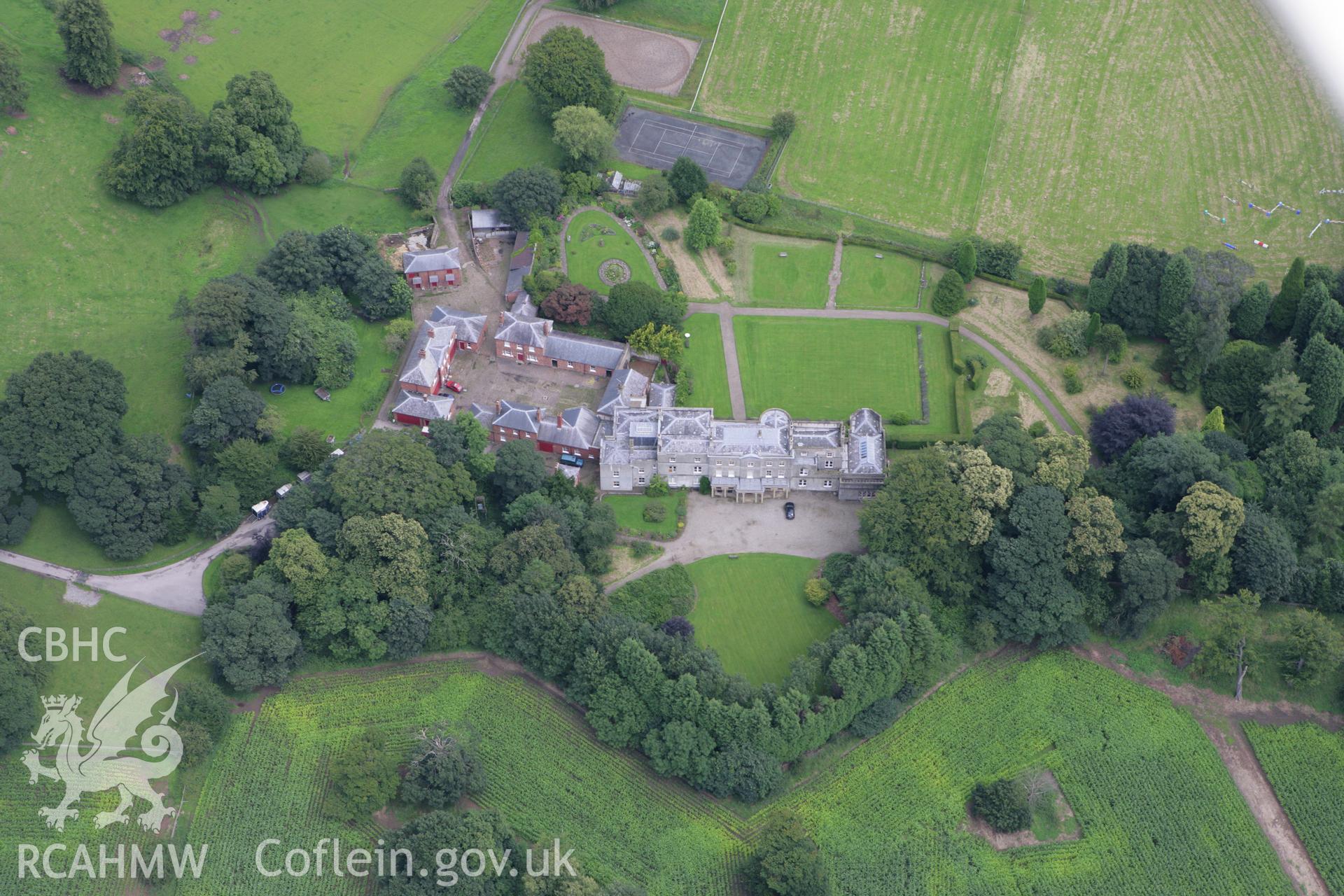 RCAHMW colour oblique aerial photograph of Cefn Park, Wrexham. Taken on 24 July 2007 by Toby Driver