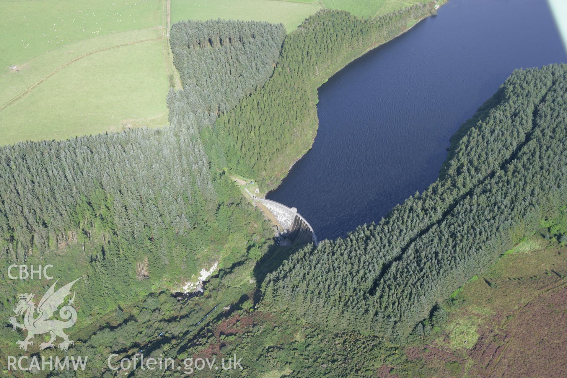 RCAHMW colour oblique photograph of Rosebush Quarry, reservoir. Taken by Toby Driver on 11/09/2007.