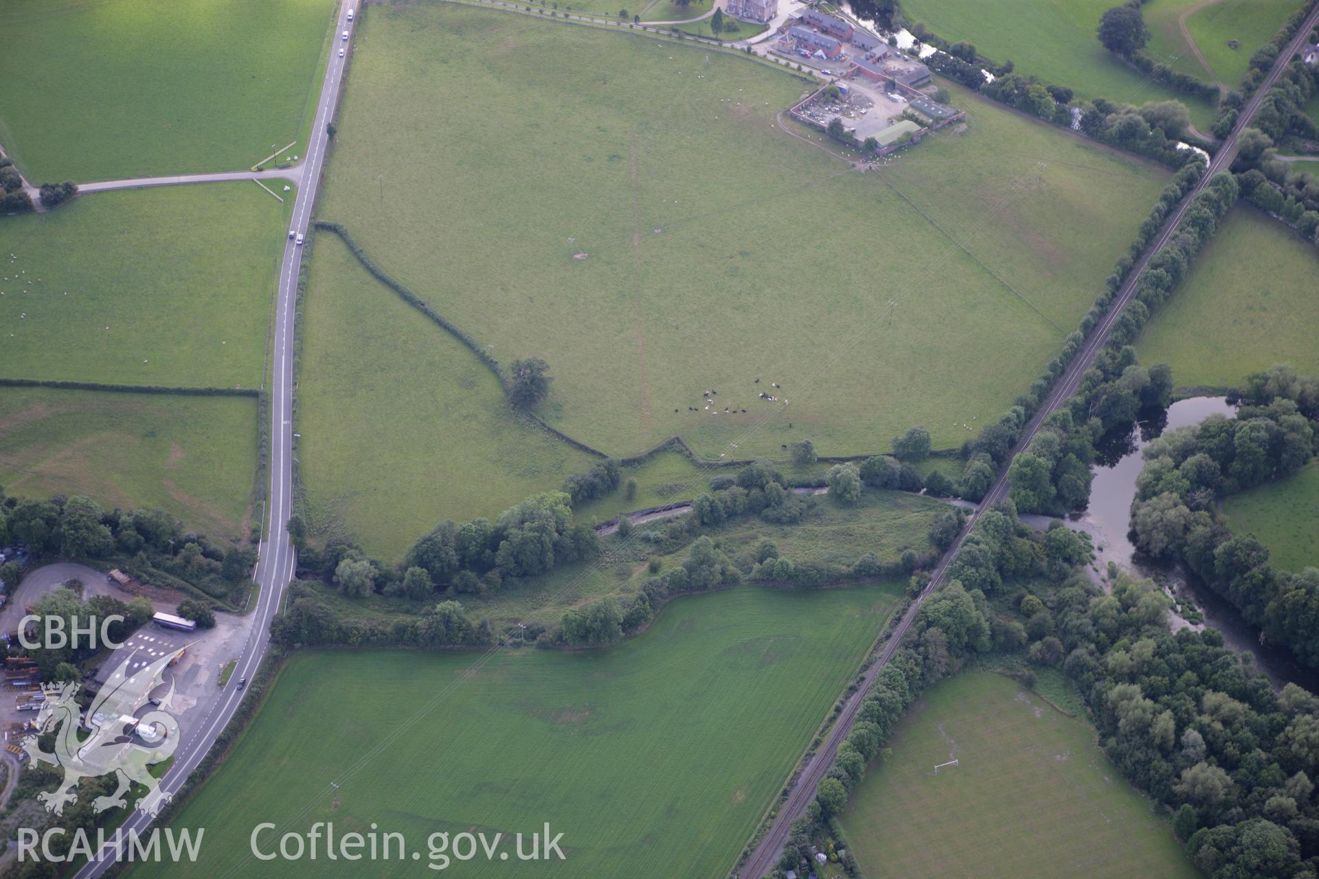 RCAHMW colour oblique aerial photograph of a Roman Road at Glanhafren. Taken on 06 September 2007 by Toby Driver