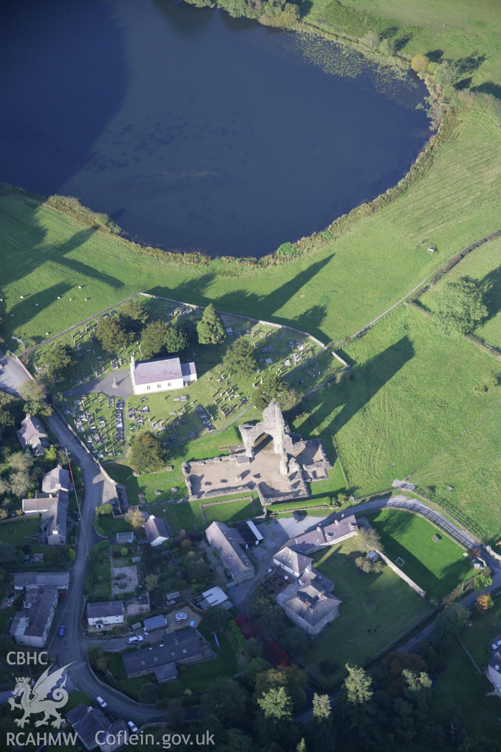 RCAHMW colour oblique photograph of Talley Abbey. Taken by Toby Driver on 04/10/2007.