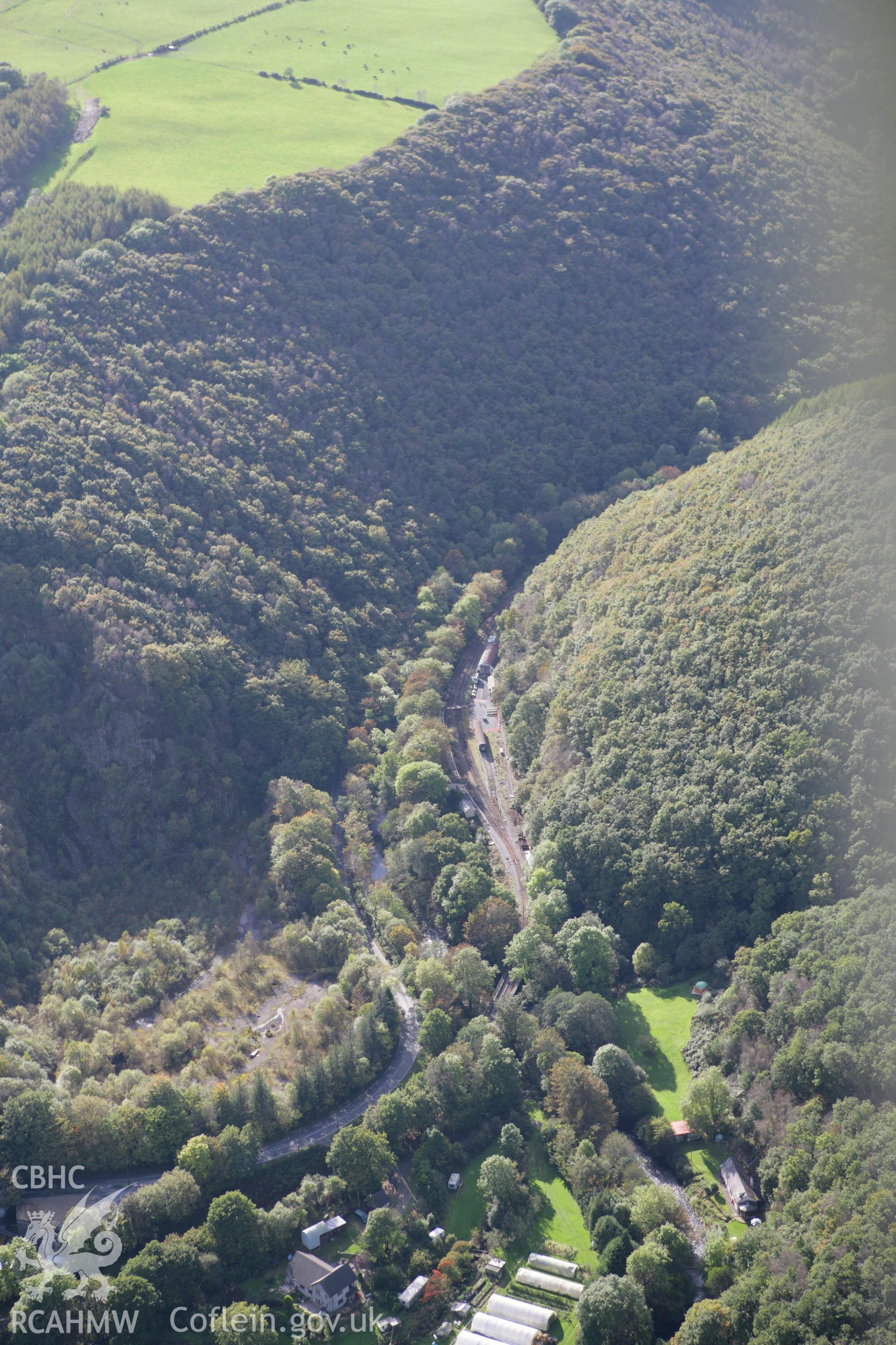 RCAHMW colour oblique photograph of Gwili Railway, near Forge Quarry. Taken by Toby Driver on 04/10/2007.