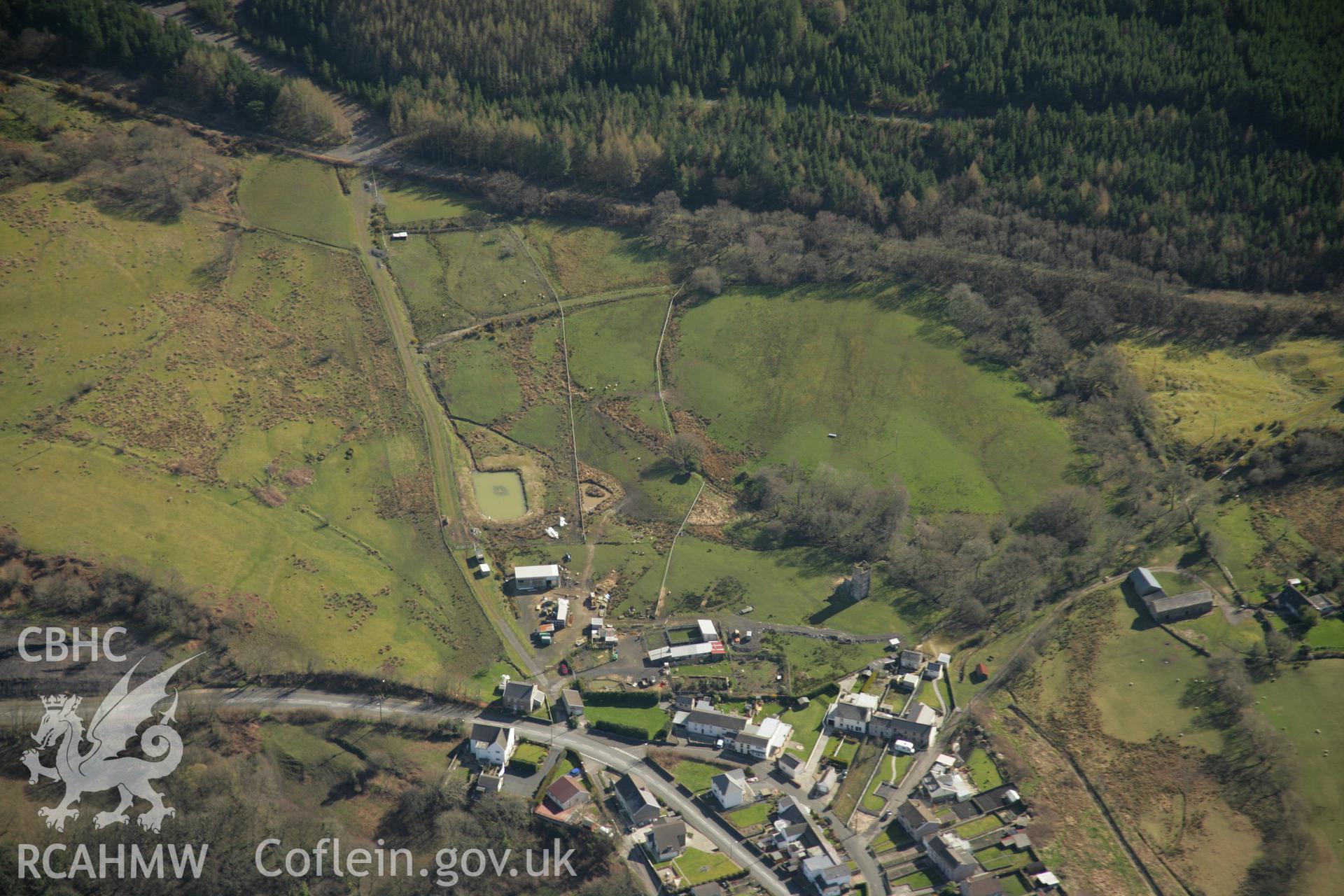 RCAHMW colour oblique aerial photograph of Ynysgedwyn Colliery Fan House. Taken on 21 March 2007 by Toby Driver