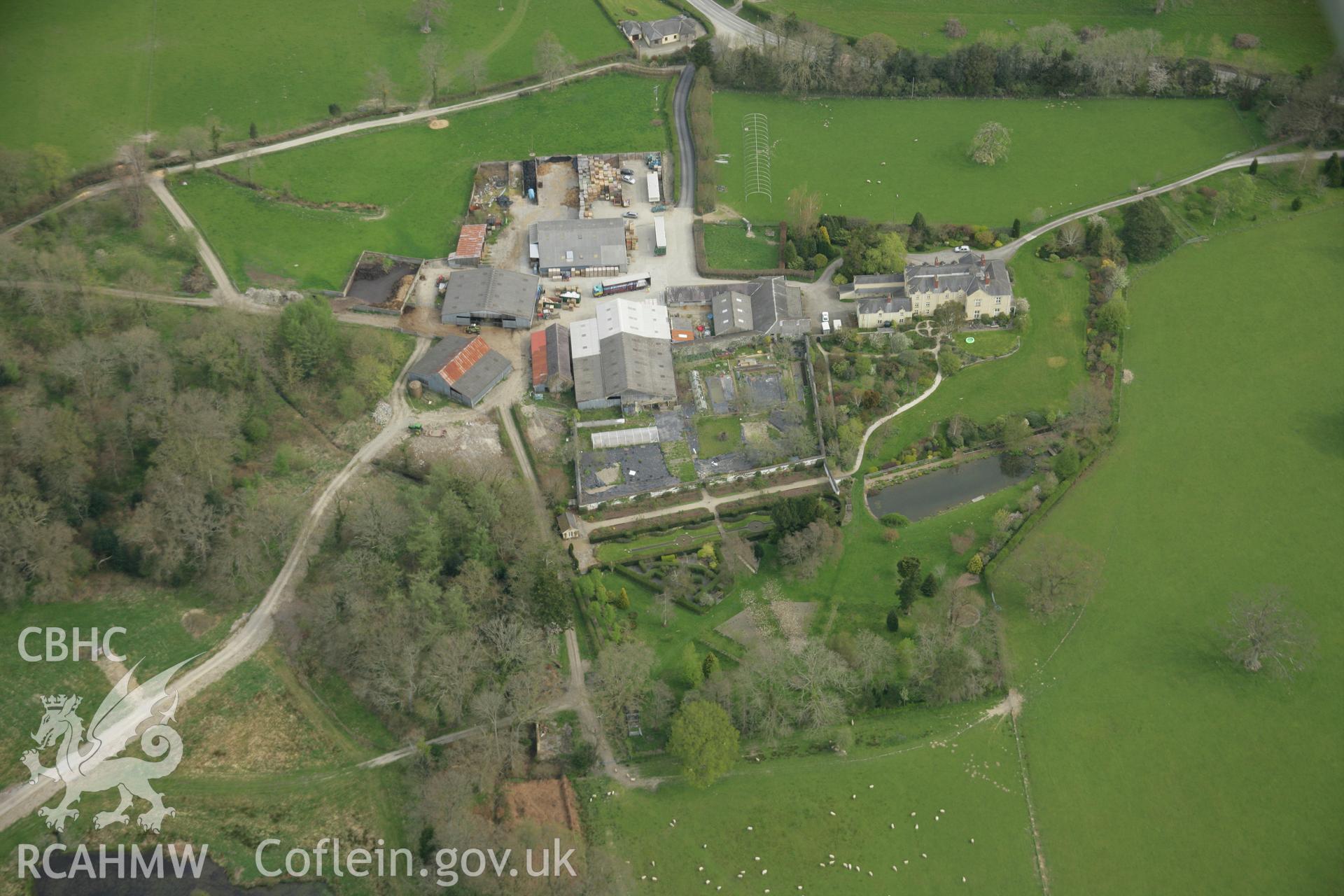 RCAHMW colour oblique aerial photograph of Llanllyr, Talsarn. Taken on 17 April 2007 by Toby Driver