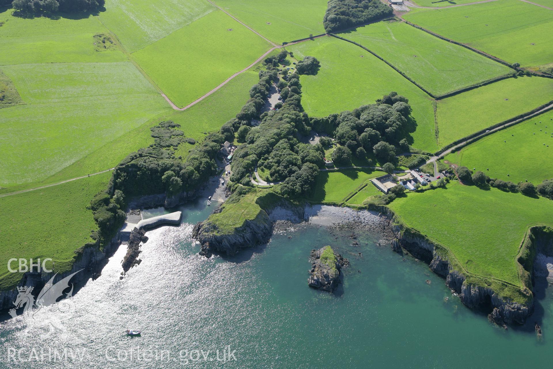 RCAHMW colour oblique aerial photograph of Stackpole Quay. Taken on 30 July 2007 by Toby Driver