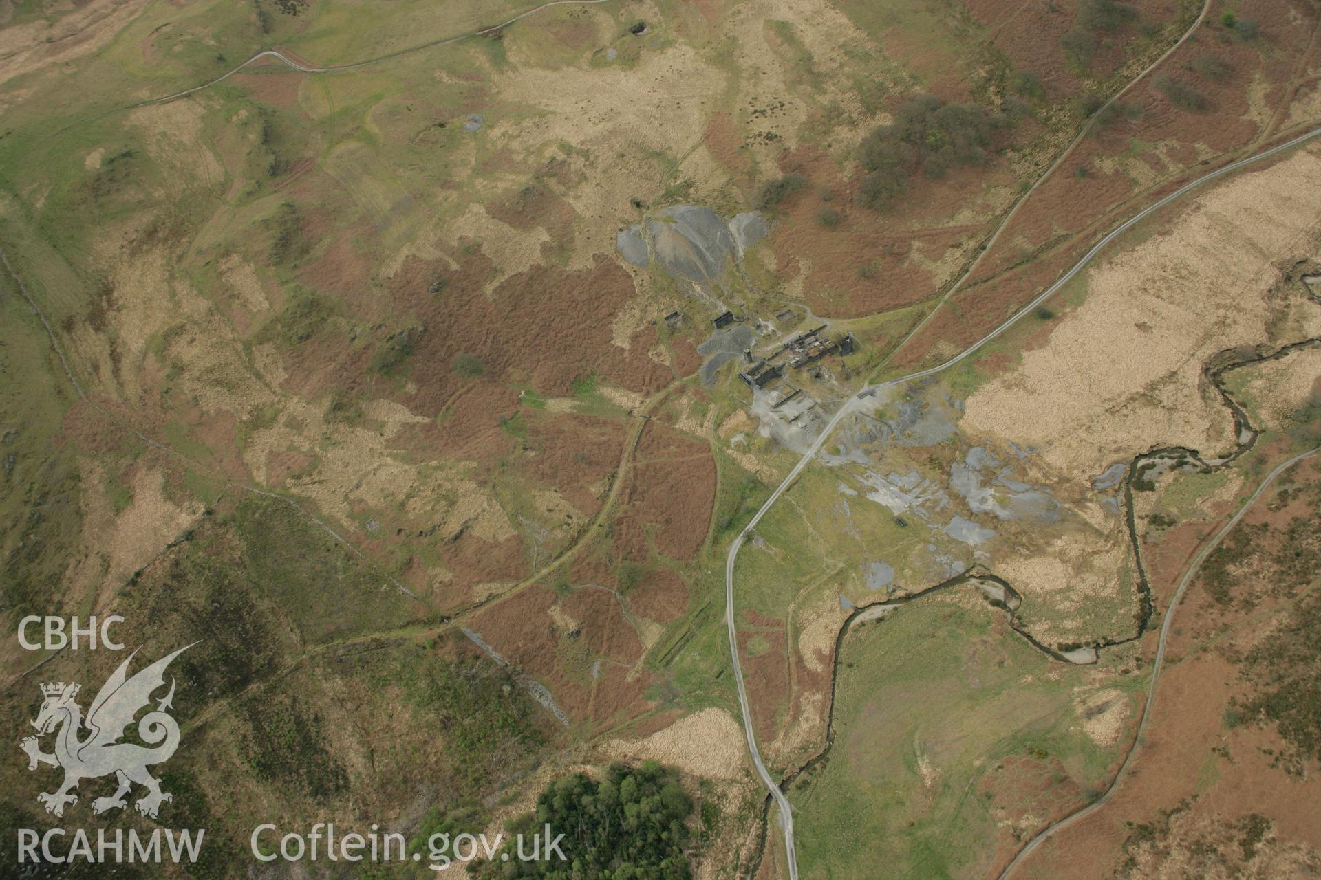 RCAHMW colour oblique aerial photograph of Bwlchglas Mine, East of Talybont. Taken on 17 April 2007 by Toby Driver