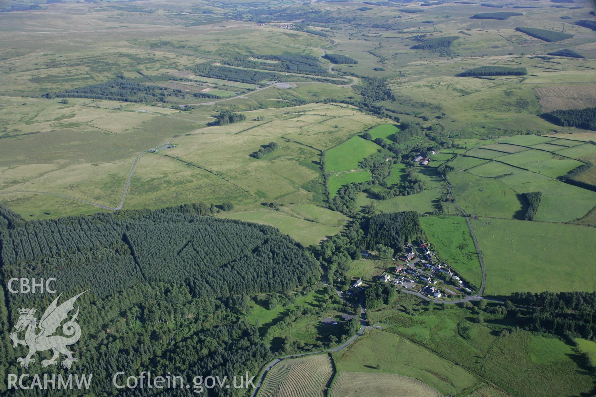 RCAHMW colour oblique aerial photograph of Tirabad. Taken on 08 August 2007 by Toby Driver