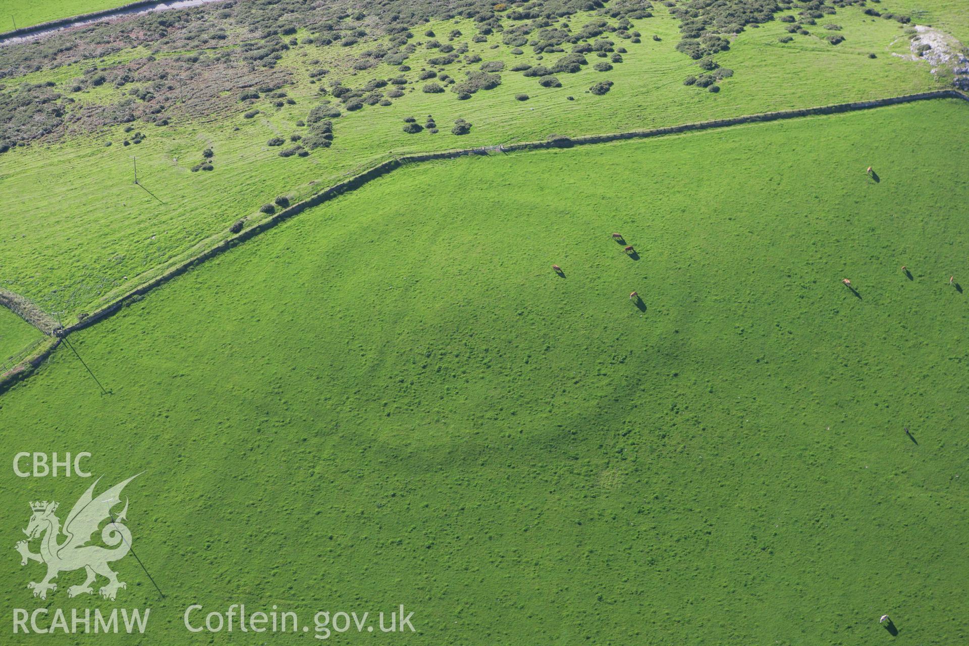 RCAHMW colour oblique aerial photograph of Meillionydd Enclosure. Taken on 06 September 2007 by Toby Driver