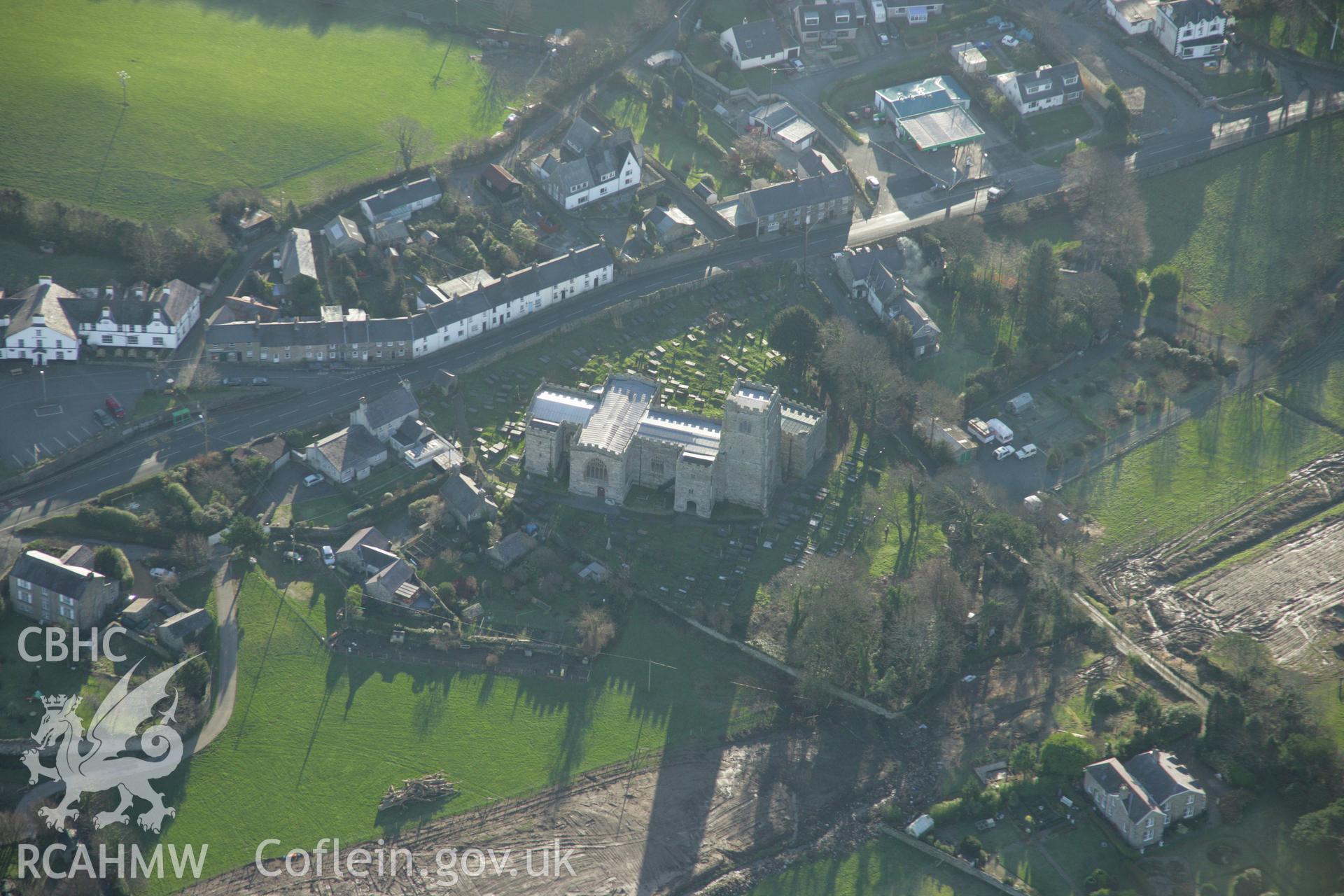 RCAHMW colour oblique aerial photograph of a sundial in Clynnog Fawr Churchyard. Taken on 25 January 2007 by Toby Driver