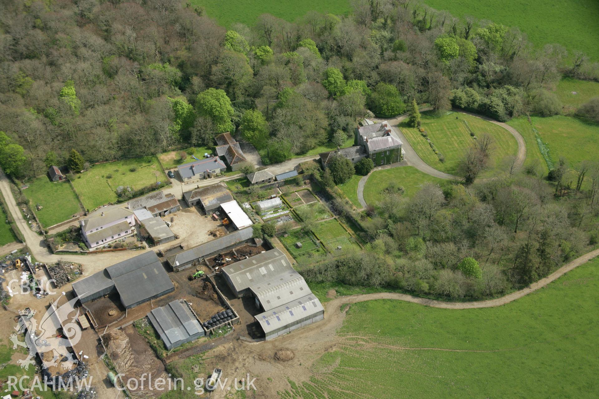 RCAHMW colour oblique aerial photograph of Cottesmore Garden, Haverfordwest. Taken on 17 April 2007 by Toby Driver