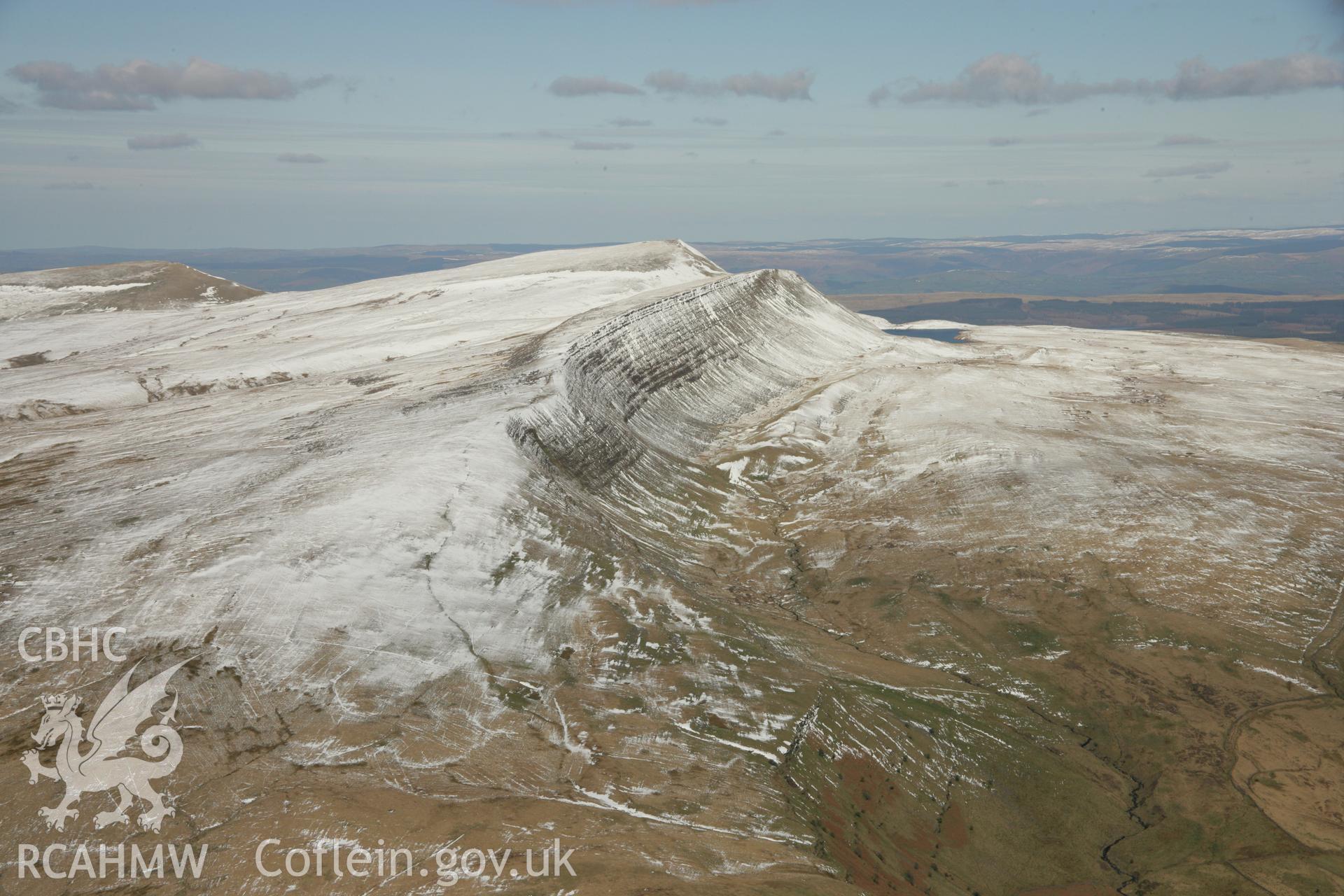 RCAHMW colour oblique aerial photograph of Twr-y-Fan Foel Cairn, Fan Hir viewed from the south. Taken on 21 March 2007 by Toby Driver