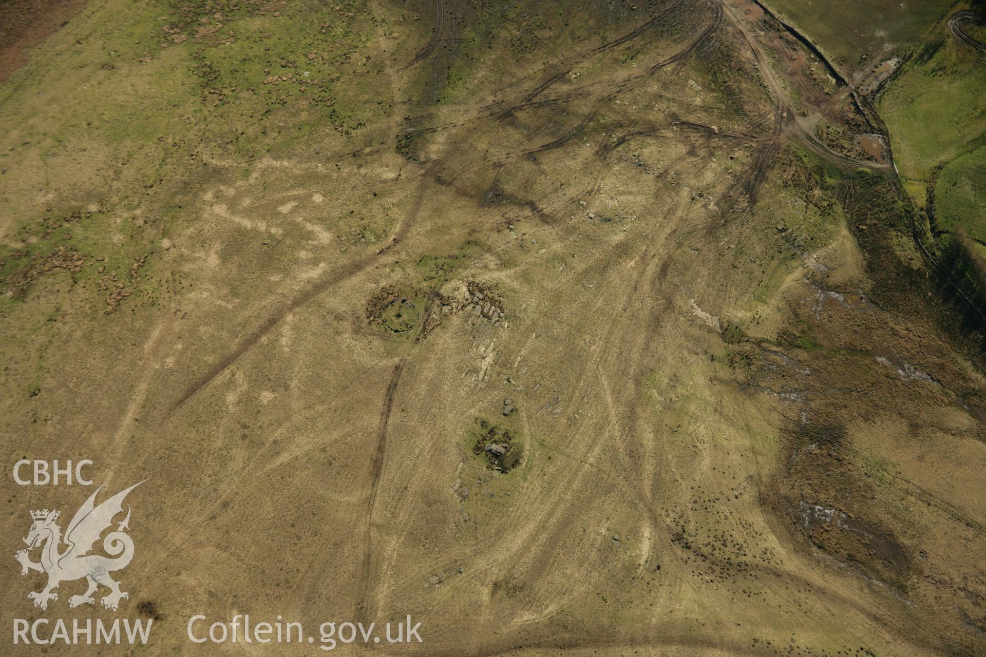 RCAHMW colour oblique aerial photograph of Carn Llechart (Cerrig Pikes), Mynydd Carnllechart, Pontardawe. Taken on 21 March 2007 by Toby Driver