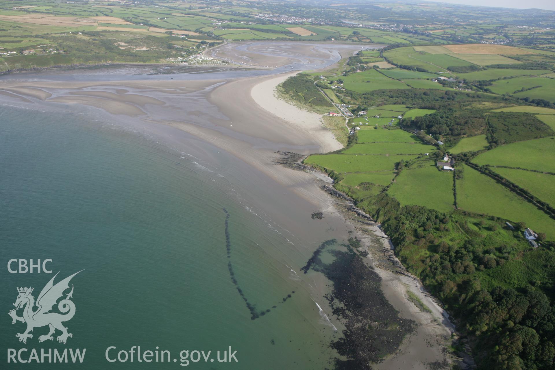 RCAHMW colour oblique aerial photograph of Poppit Fish Trap, dated  01 August 2007.