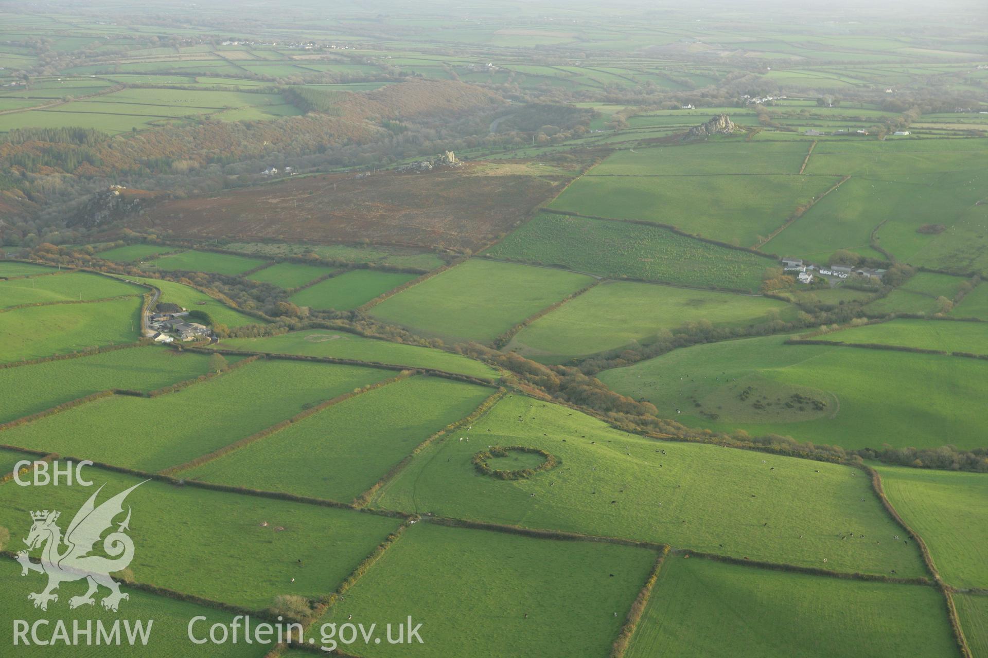 RCAHMW colour oblique photograph of West Ford Rings. Taken by Toby Driver on 06/11/2007.