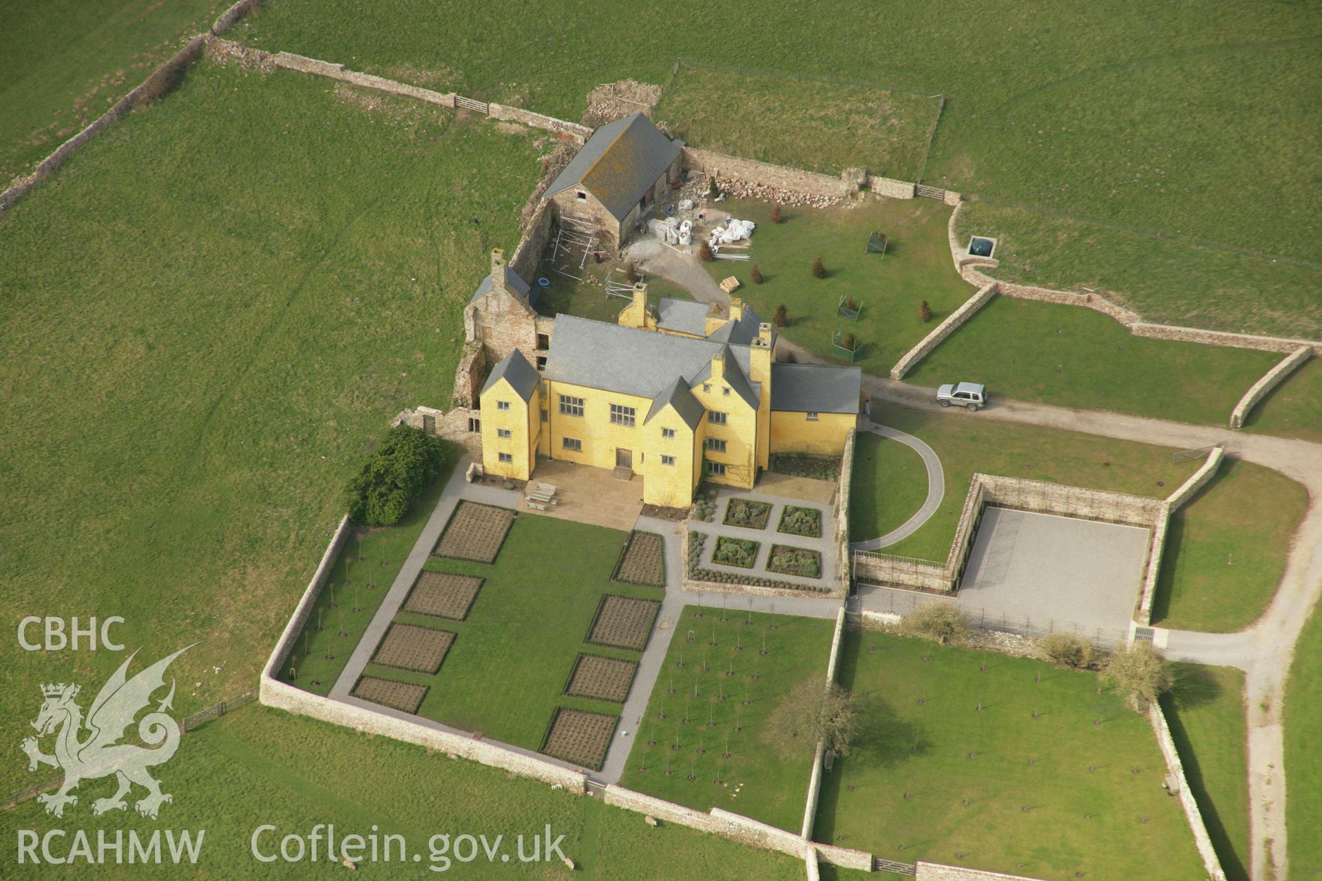 RCAHMW colour oblique aerial photograph of Sker House. Taken on 16 March 2007 by Toby Driver