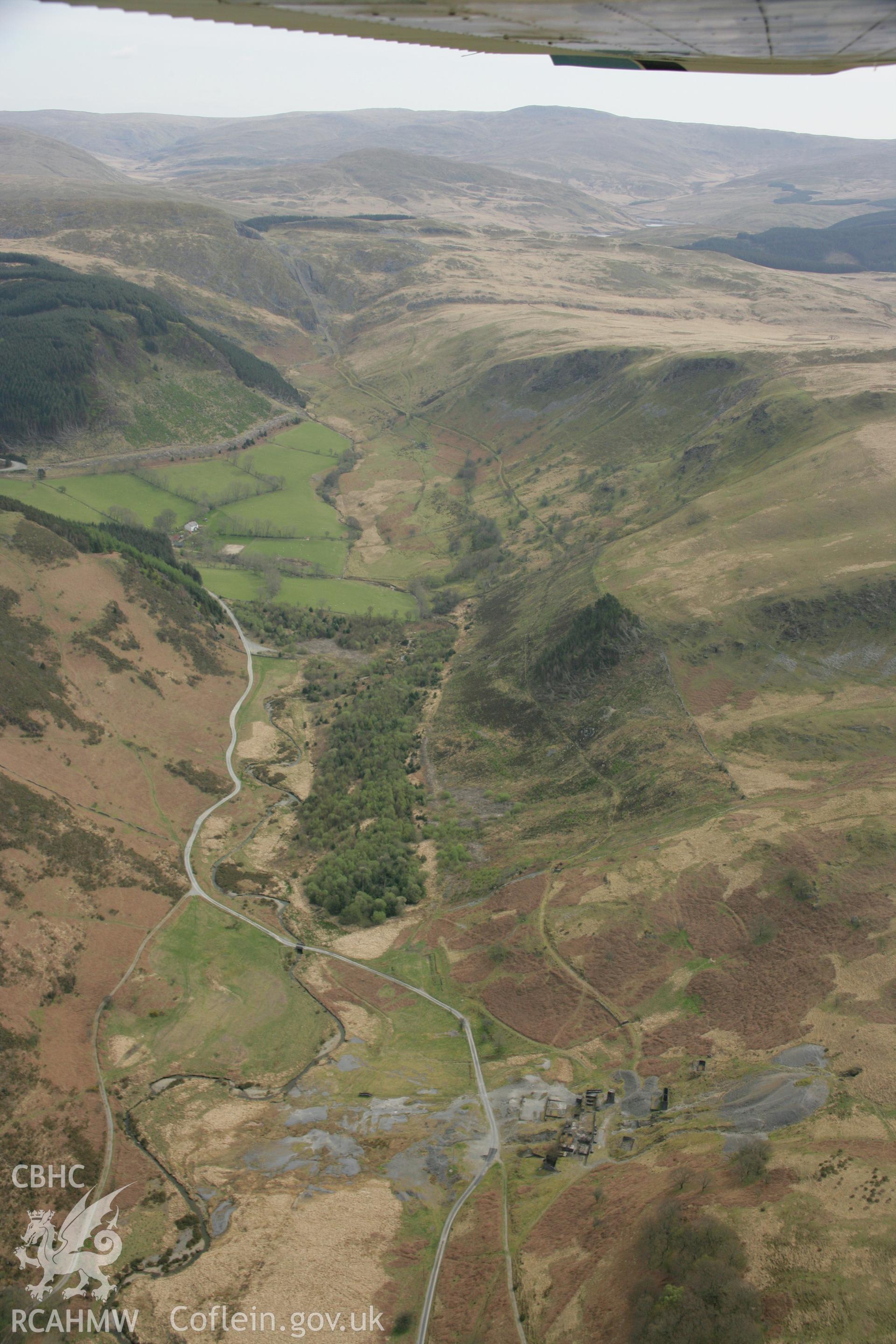 RCAHMW colour oblique aerial photograph of Bwlchglas Mine, East of Talybont, from the west. Taken on 17 April 2007 by Toby Driver