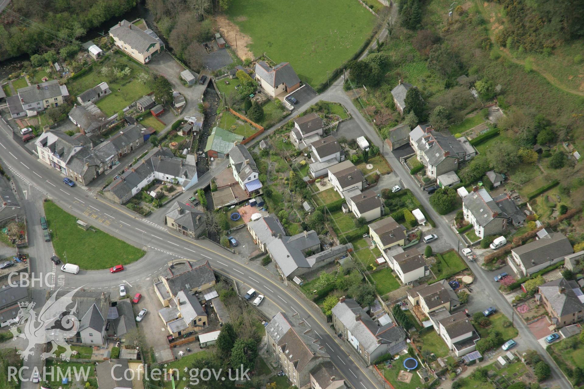 RCAHMW colour oblique aerial photograph of Talybont. Taken on 17 April 2007 by Toby Driver