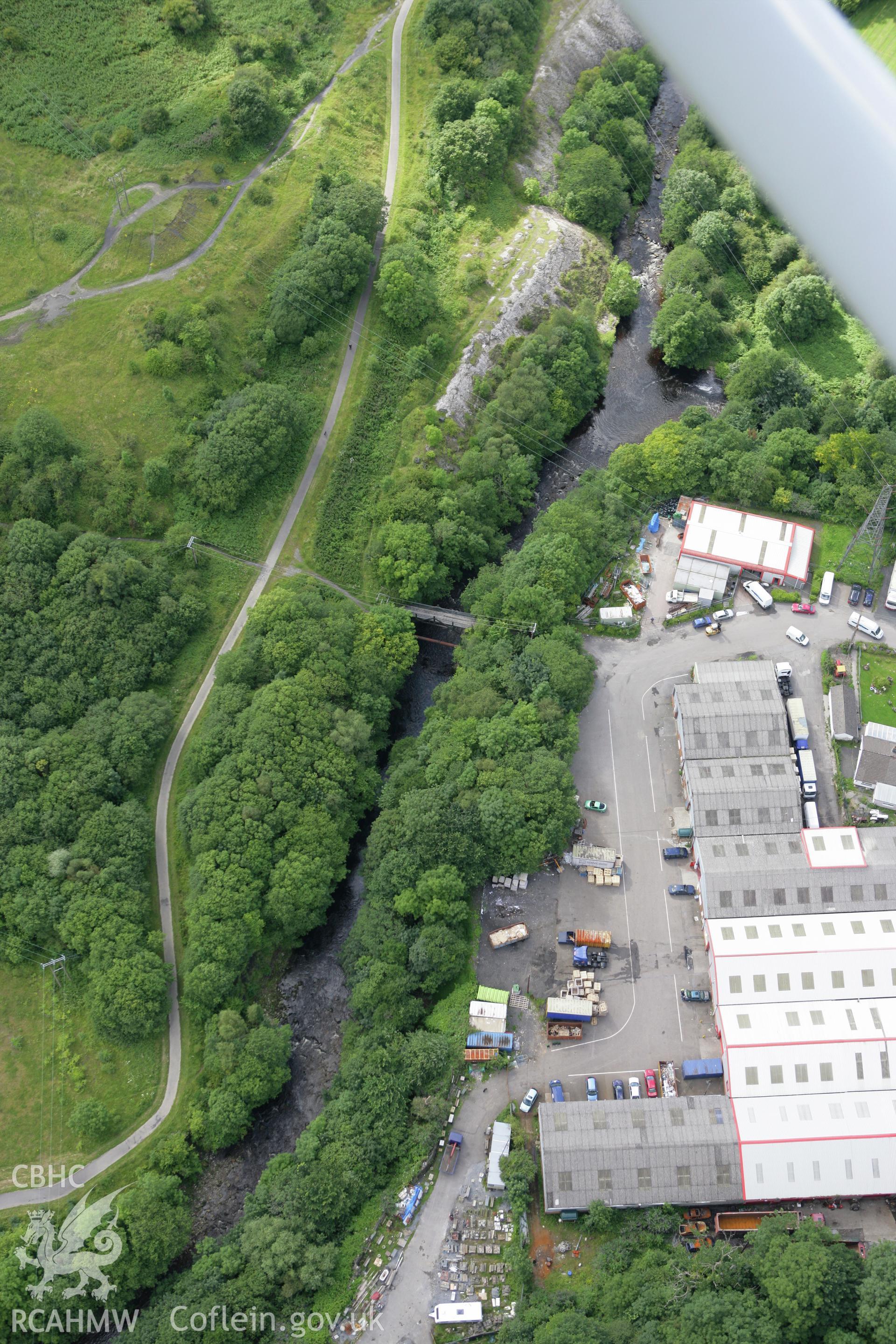 RCAHMW colour oblique aerial photograph of Pont-y-Cafnau, Merthyr Tydfil. Taken on 30 July 2007 by Toby Driver