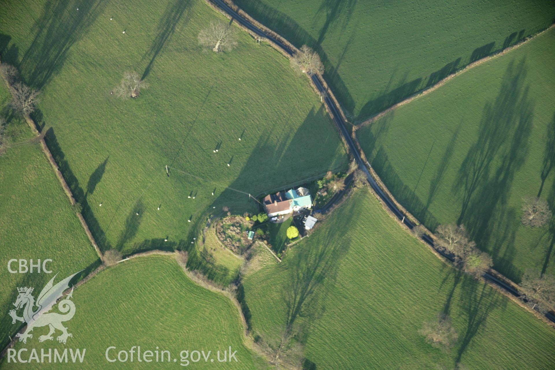 RCAHMW colour oblique photograph of Tomen-cefn Glaniwrch, motte. Taken by Toby Driver on 11/12/2007.