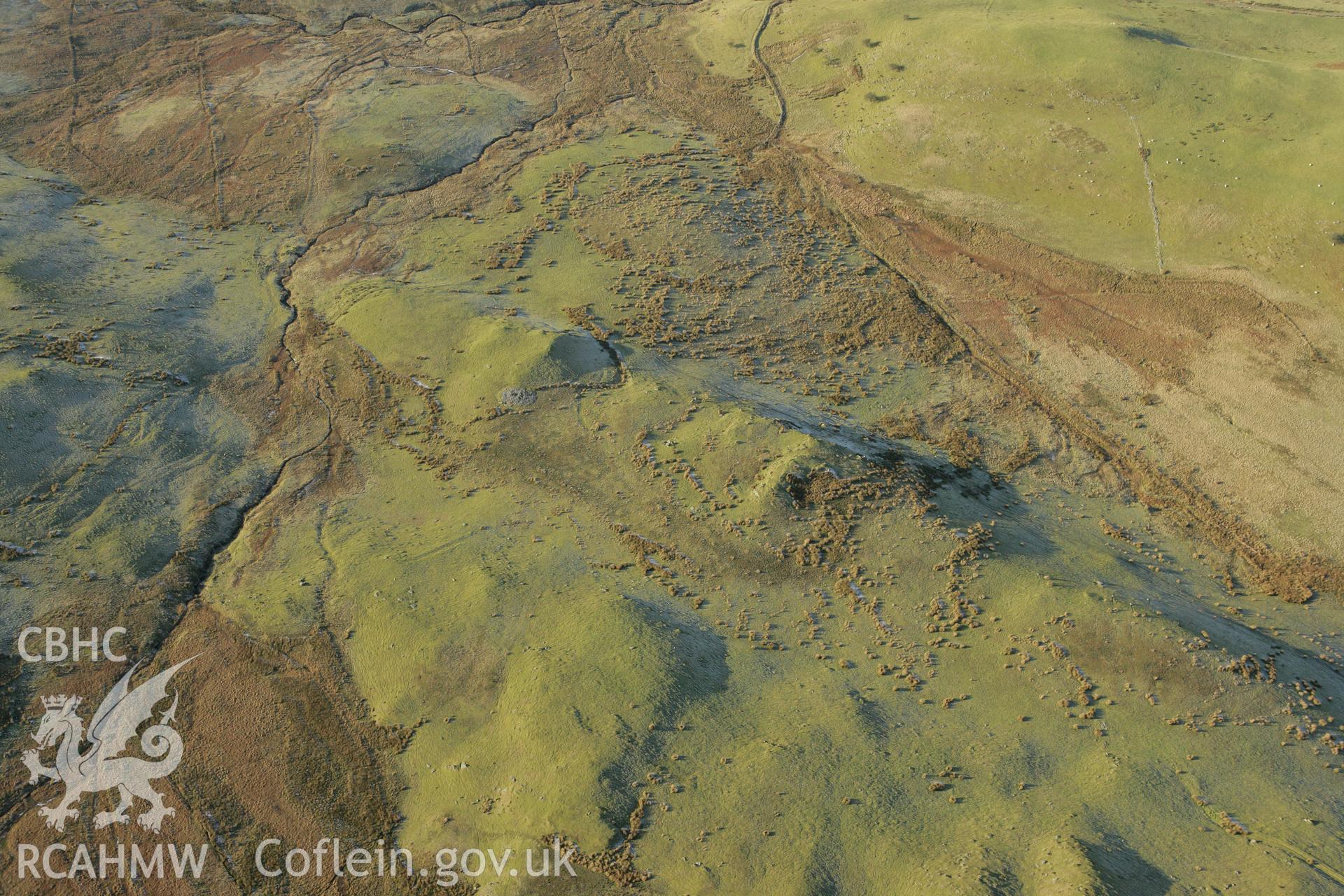 RCAHMW colour oblique photograph of Blaen Glasffrwd cairn cemetery. Taken by Toby Driver on 20/12/2007.