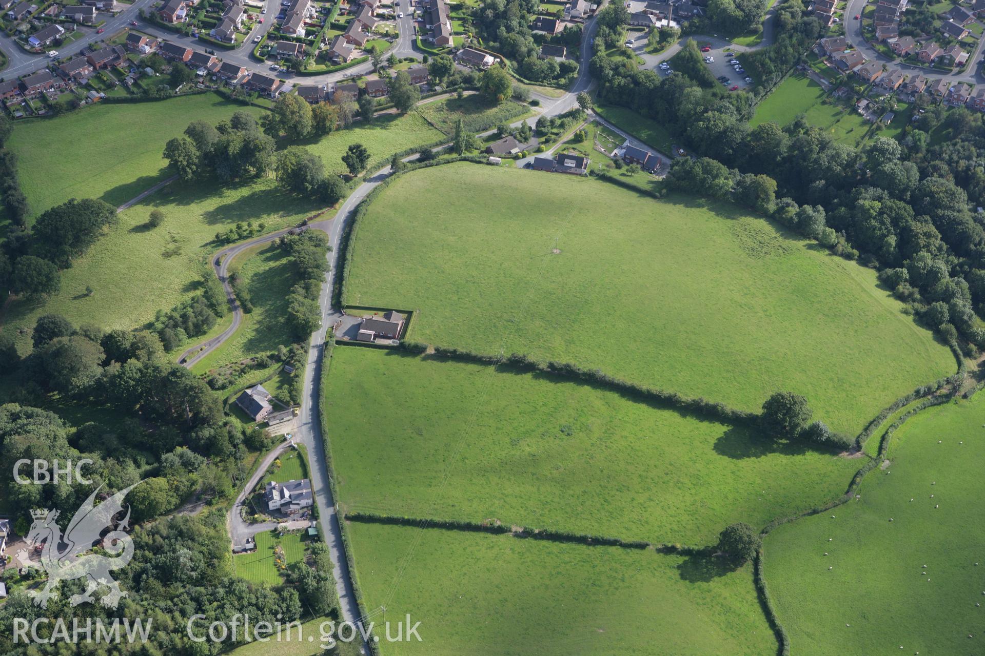 RCAHMW colour oblique aerial photograph of Bryn Hill Camp. Taken on 06 September 2007 by Toby Driver