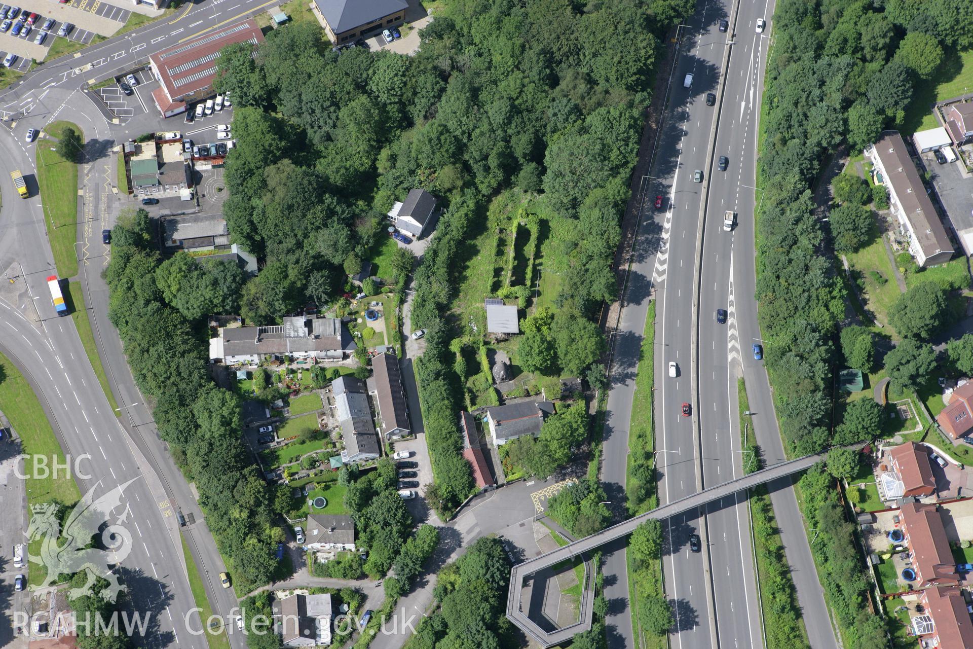 RCAHMW colour oblique aerial photograph of Nantgarw Pottery, Taff's Well. Taken on 30 July 2007 by Toby Driver