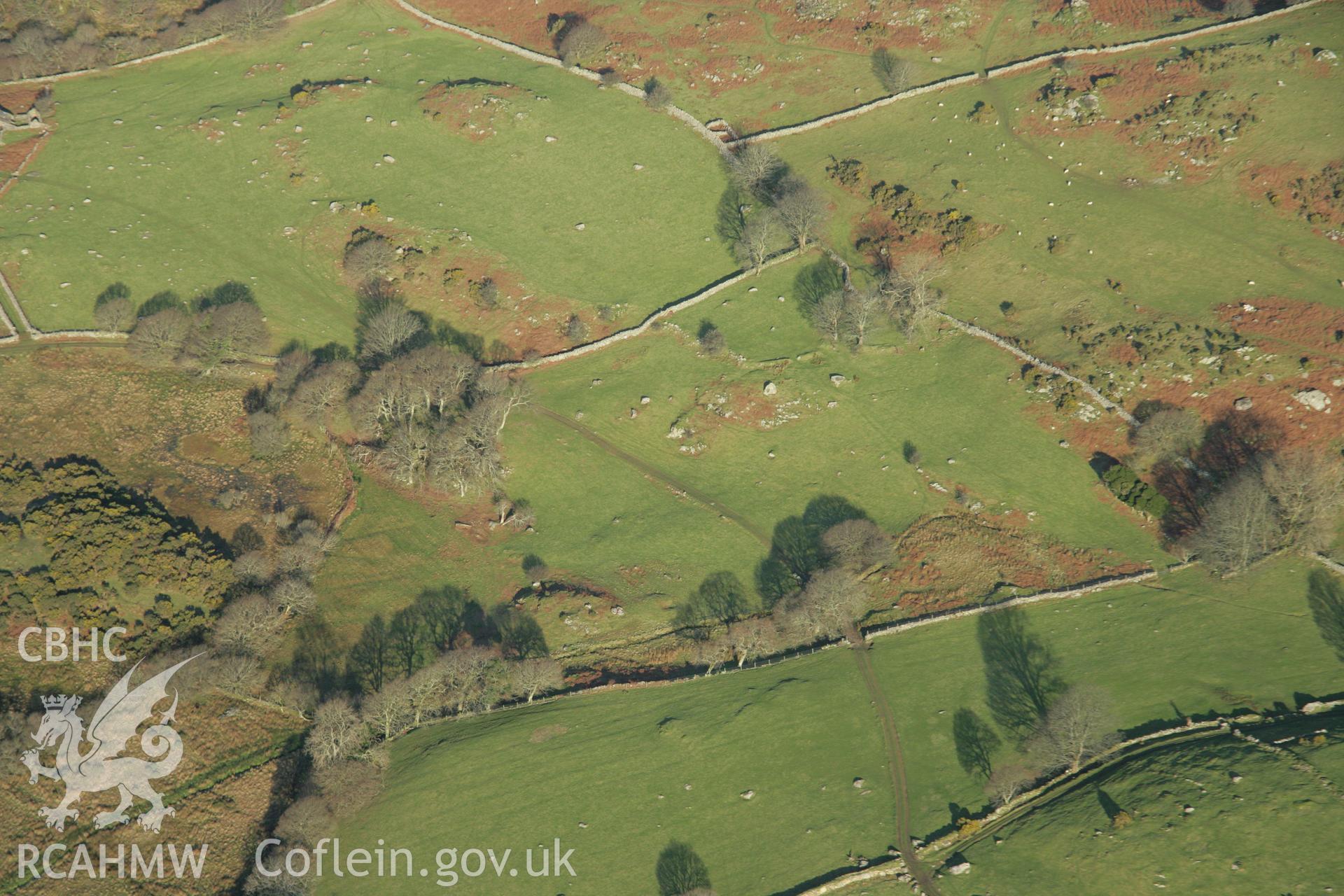 RCAHMW colour oblique aerial photograph of Ystum-Cegid Burial Chamber. Taken on 25 January 2007 by Toby Driver