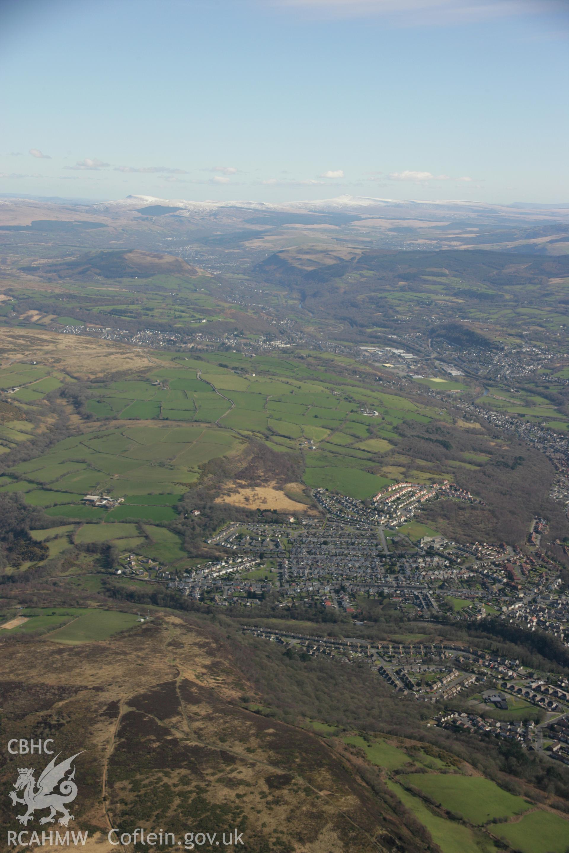 RCAHMW colour oblique aerial photograph of Clydach Upper Forge and surrounding landscape from the west. Taken on 21 March 2007 by Toby Driver