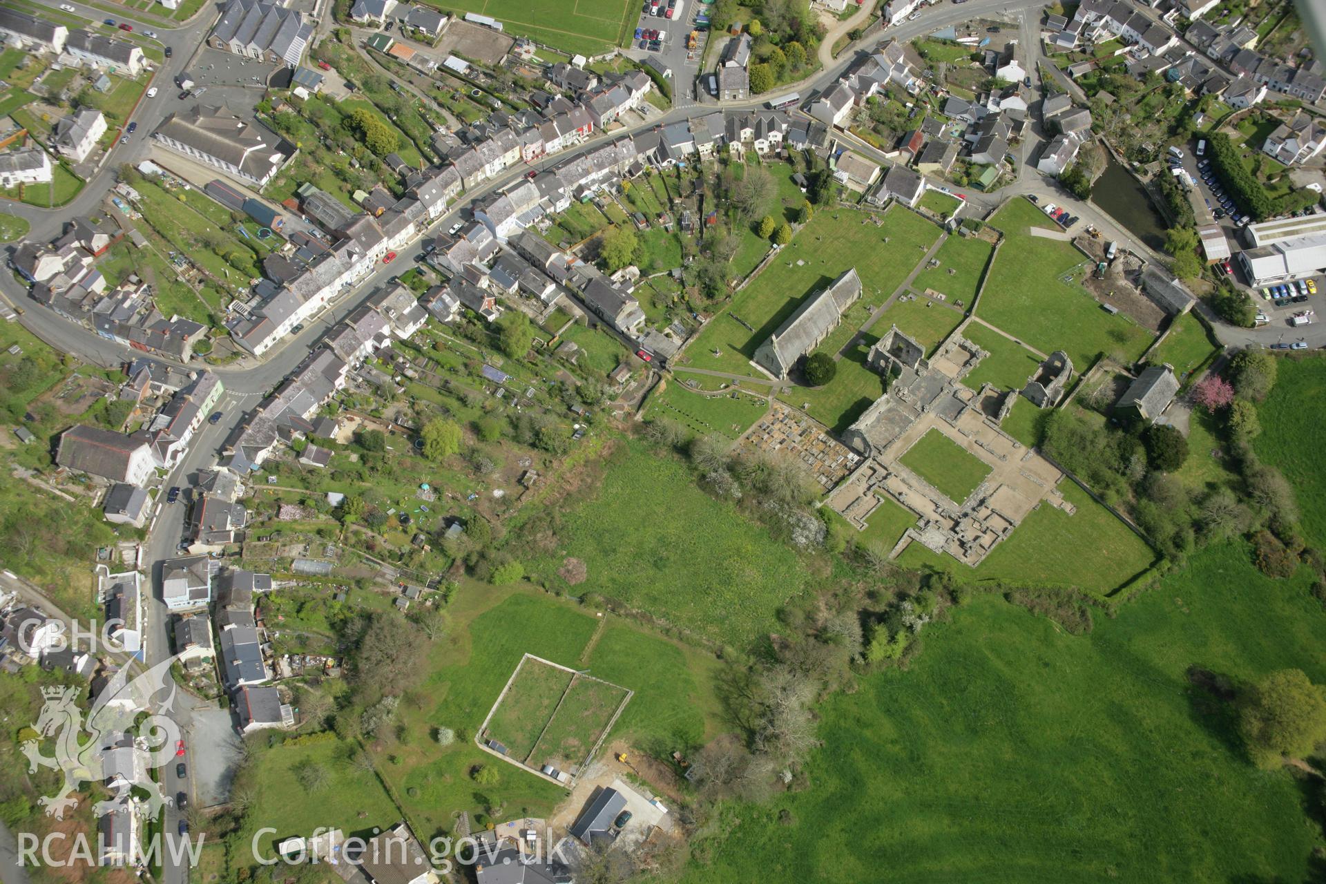 RCAHMW colour oblique aerial photograph of St Dogmaels. Taken on 17 April 2007 by Toby Driver