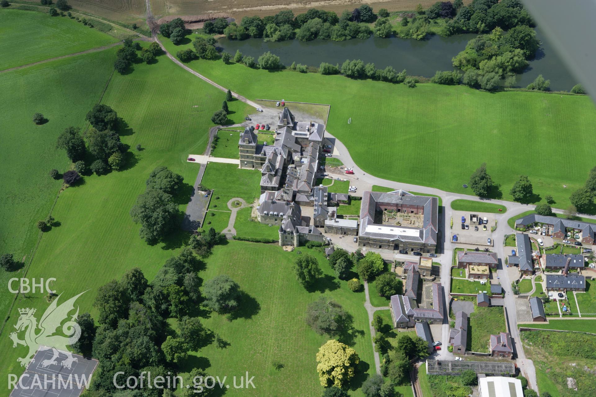 RCAHMW colour oblique aerial photograph of Wynnstay Park Mansion, Ruabon. Taken on 24 July 2007 by Toby Driver