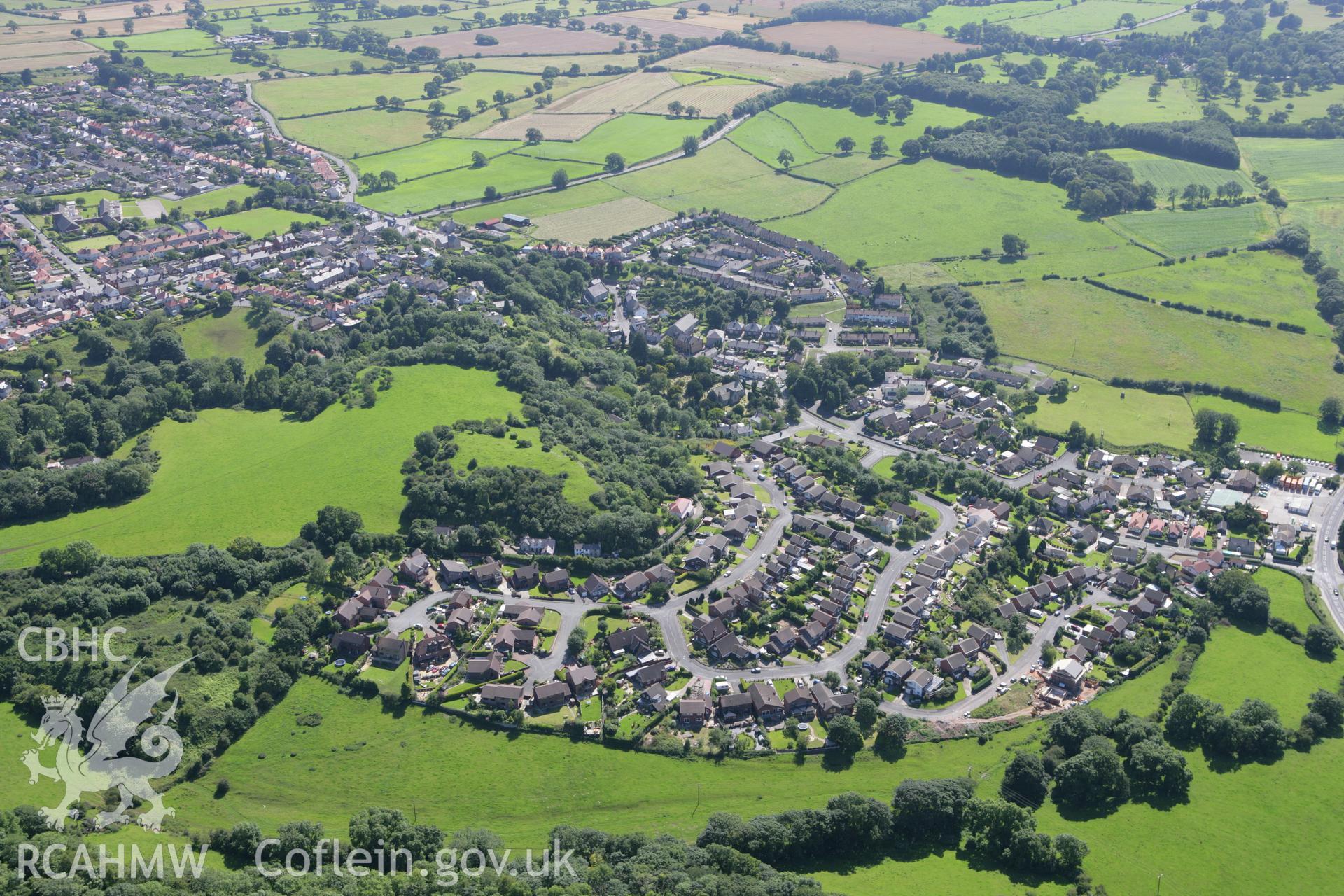 RCAHMW colour oblique aerial photograph of St Bridget's Church, Dyserth, from the north-east. Taken on 31 July 2007 by Toby Driver