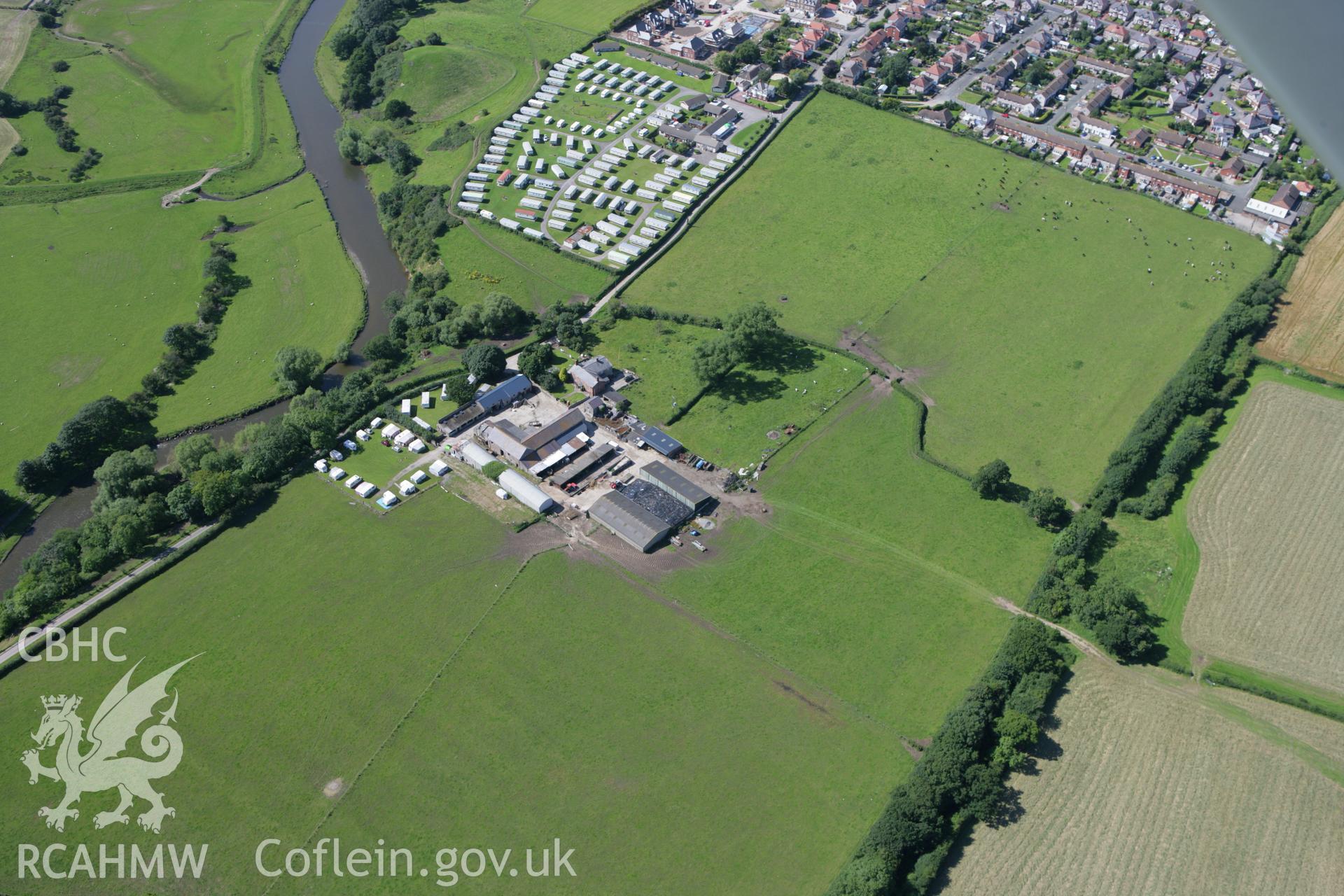 RCAHMW colour oblique aerial photograph of Rhuddlan Friary. Taken on 31 July 2007 by Toby Driver