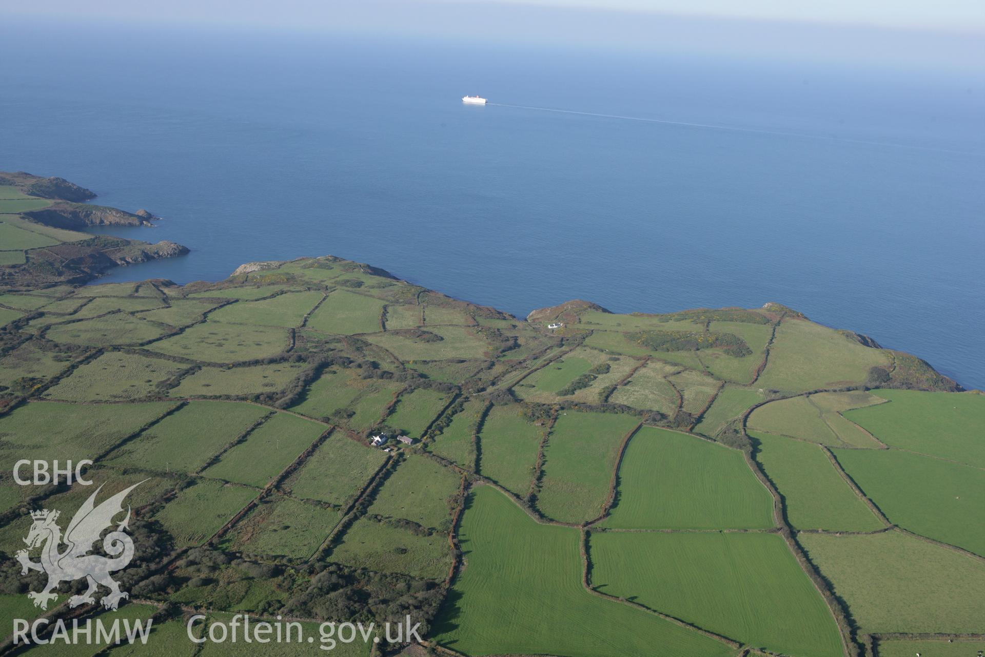 RCAHMW colour oblique photograph of Carregwastad point;Carreg Wastad, near Llandwnda. Taken by Toby Driver on 23/10/2007.