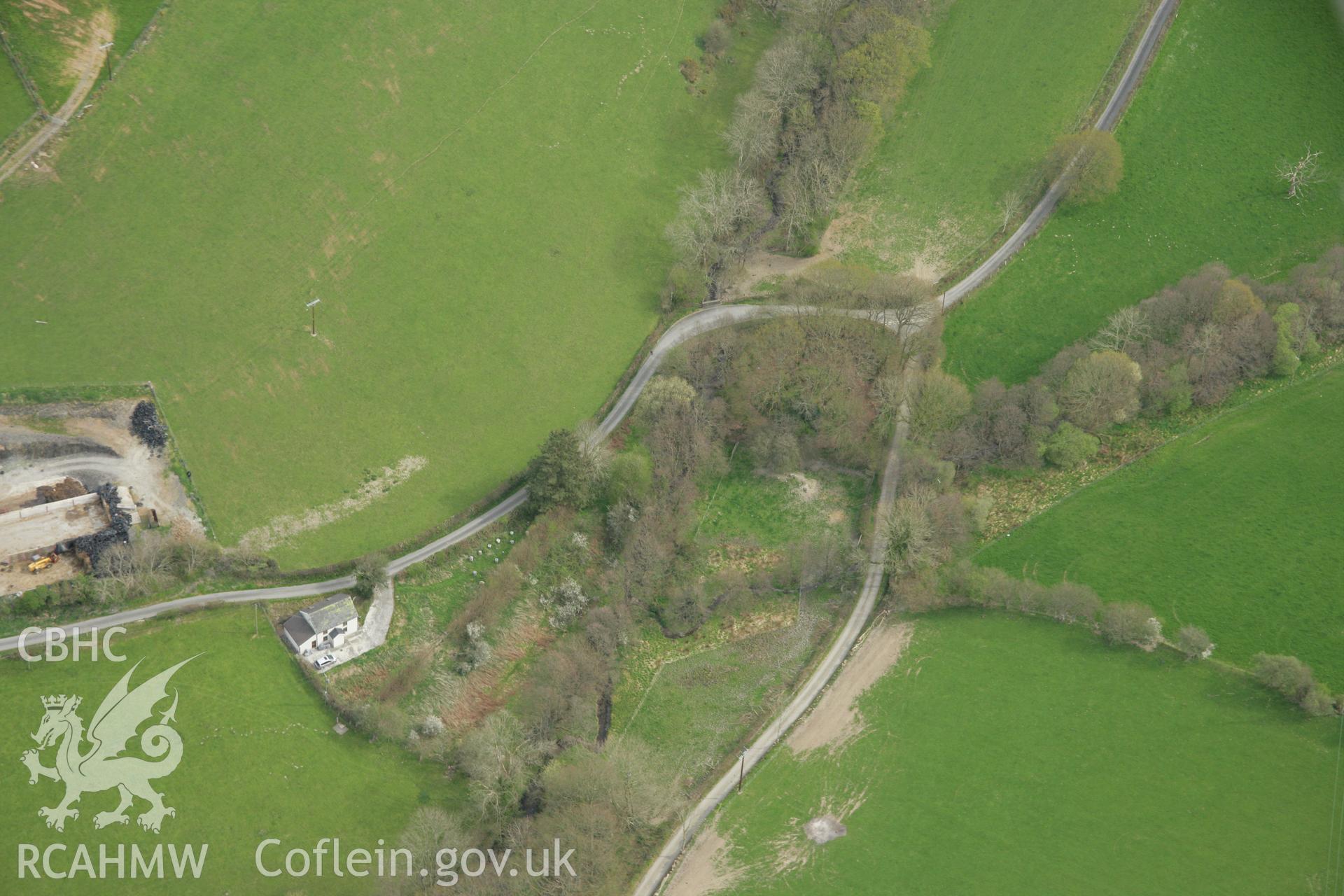 RCAHMW colour oblique aerial photograph of Castell Ystrad Peithyll. Taken on 17 April 2007 by Toby Driver