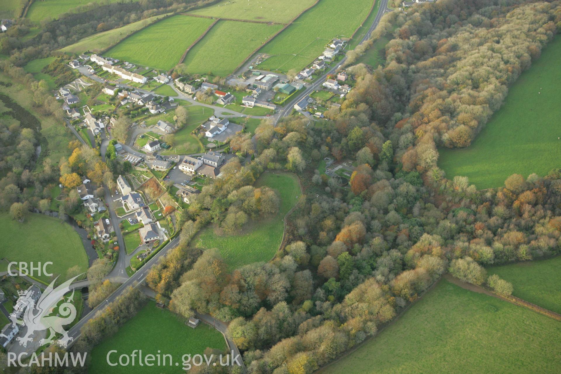 RCAHMW colour oblique photograph of Wolf's Castle, motte. Taken by Toby Driver on 06/11/2007.