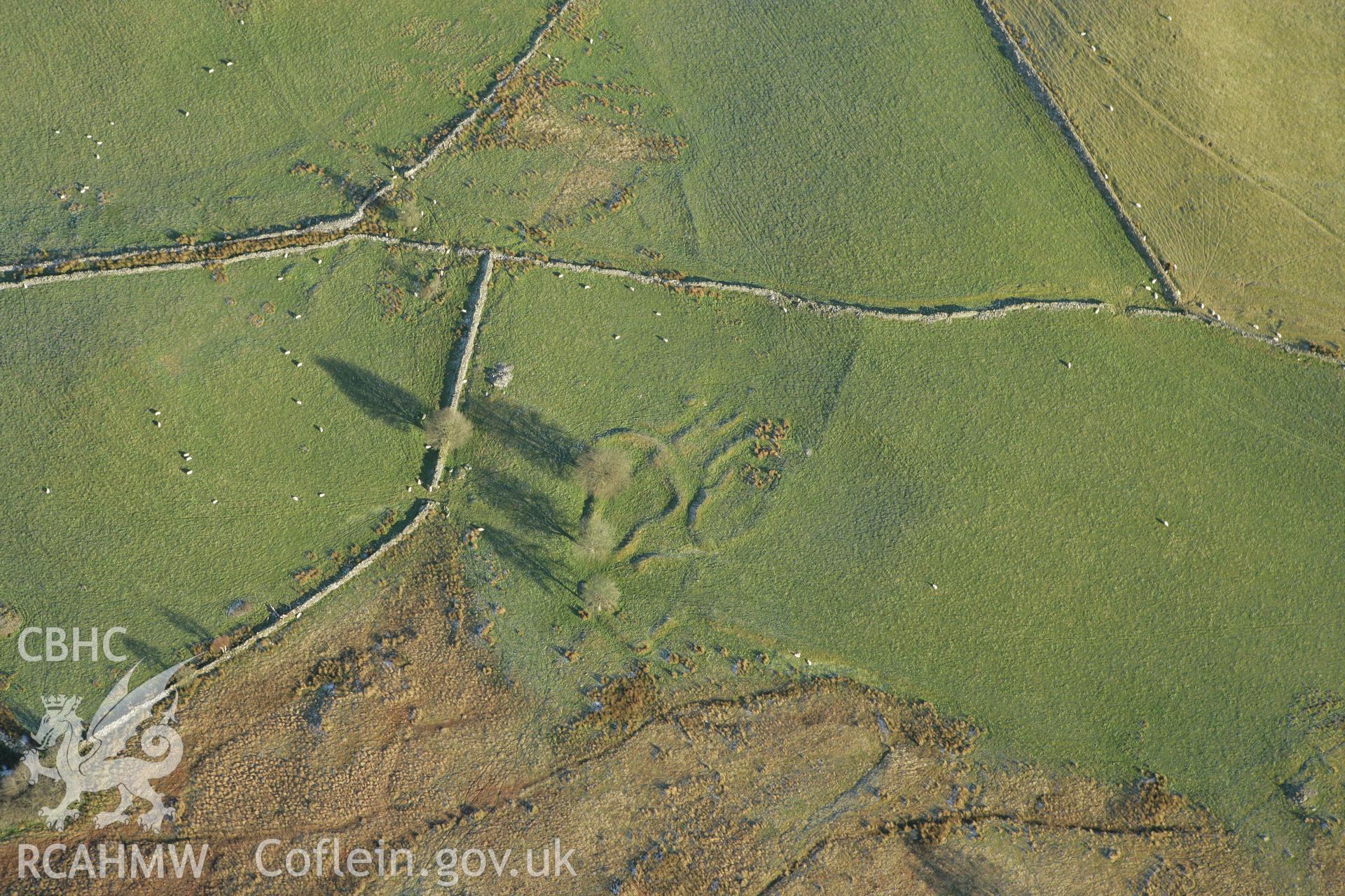 RCAHMW colour oblique photograph of Blaen Glasffrwd, showing settlement I. Taken by Toby Driver on 20/12/2007.