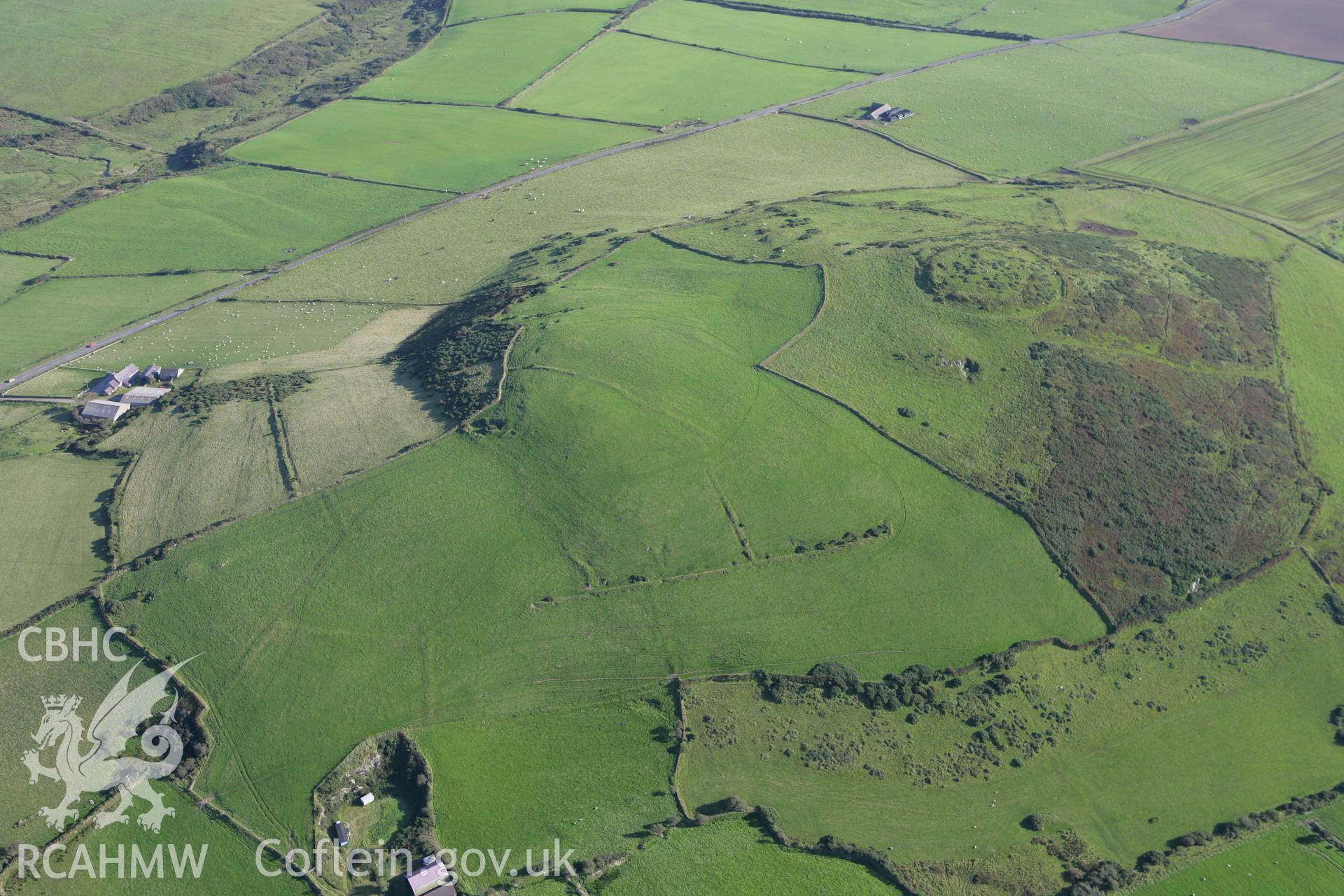 RCAHMW colour oblique aerial photograph of Castell Odo. Taken on 06 September 2007 by Toby Driver